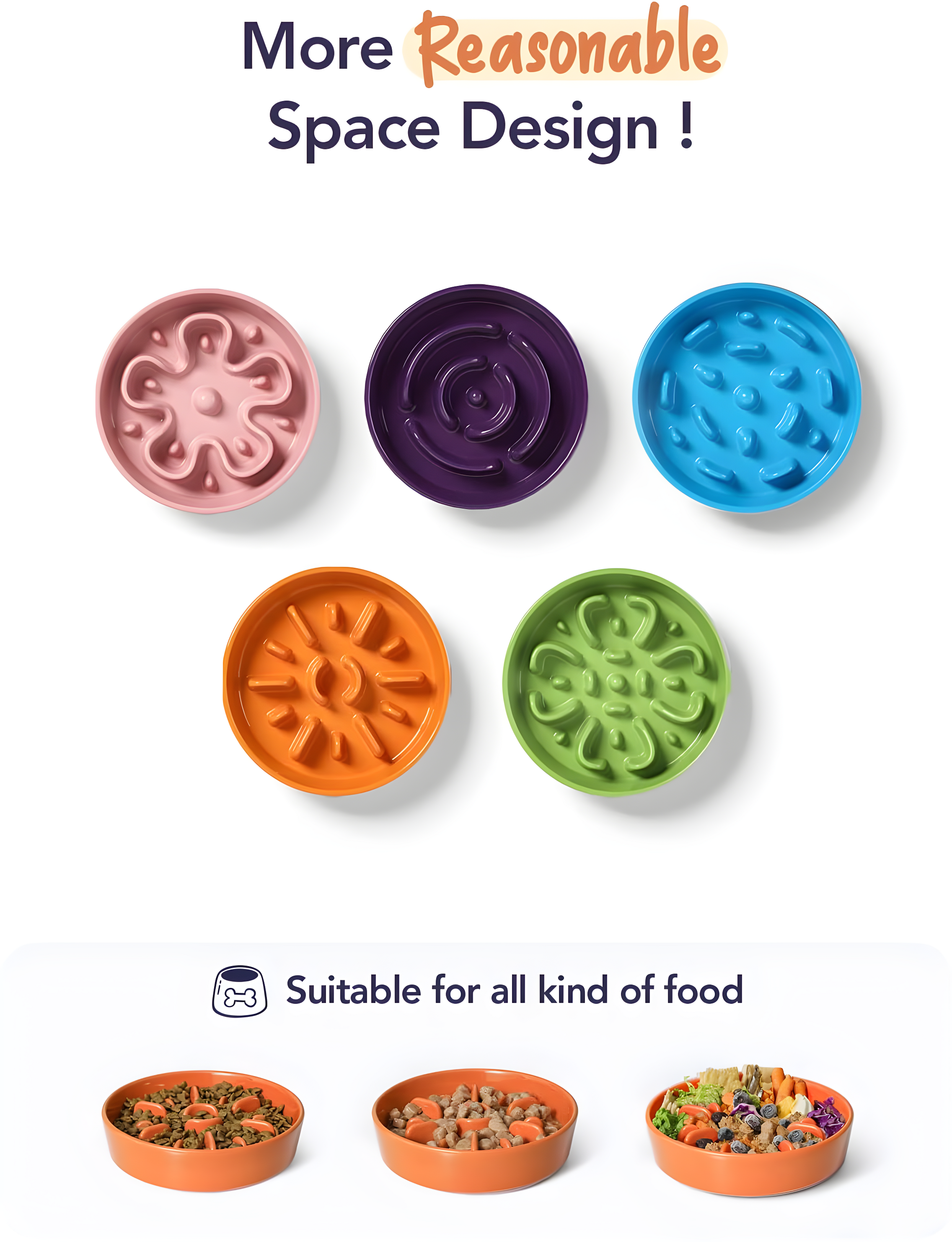 Ceramic Slow Feed Dog Bowls