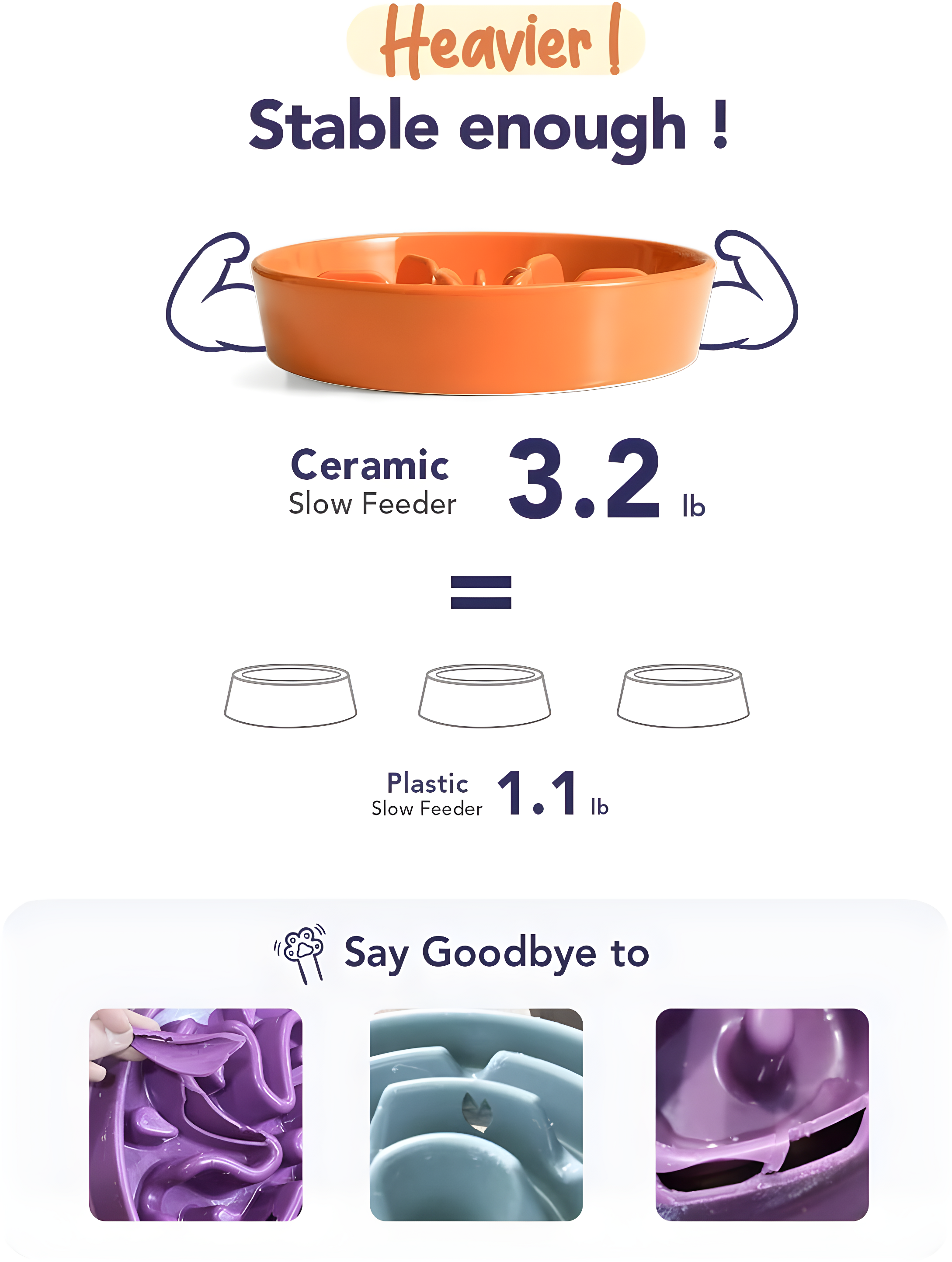 Ceramic Slow Feed Dog Bowls