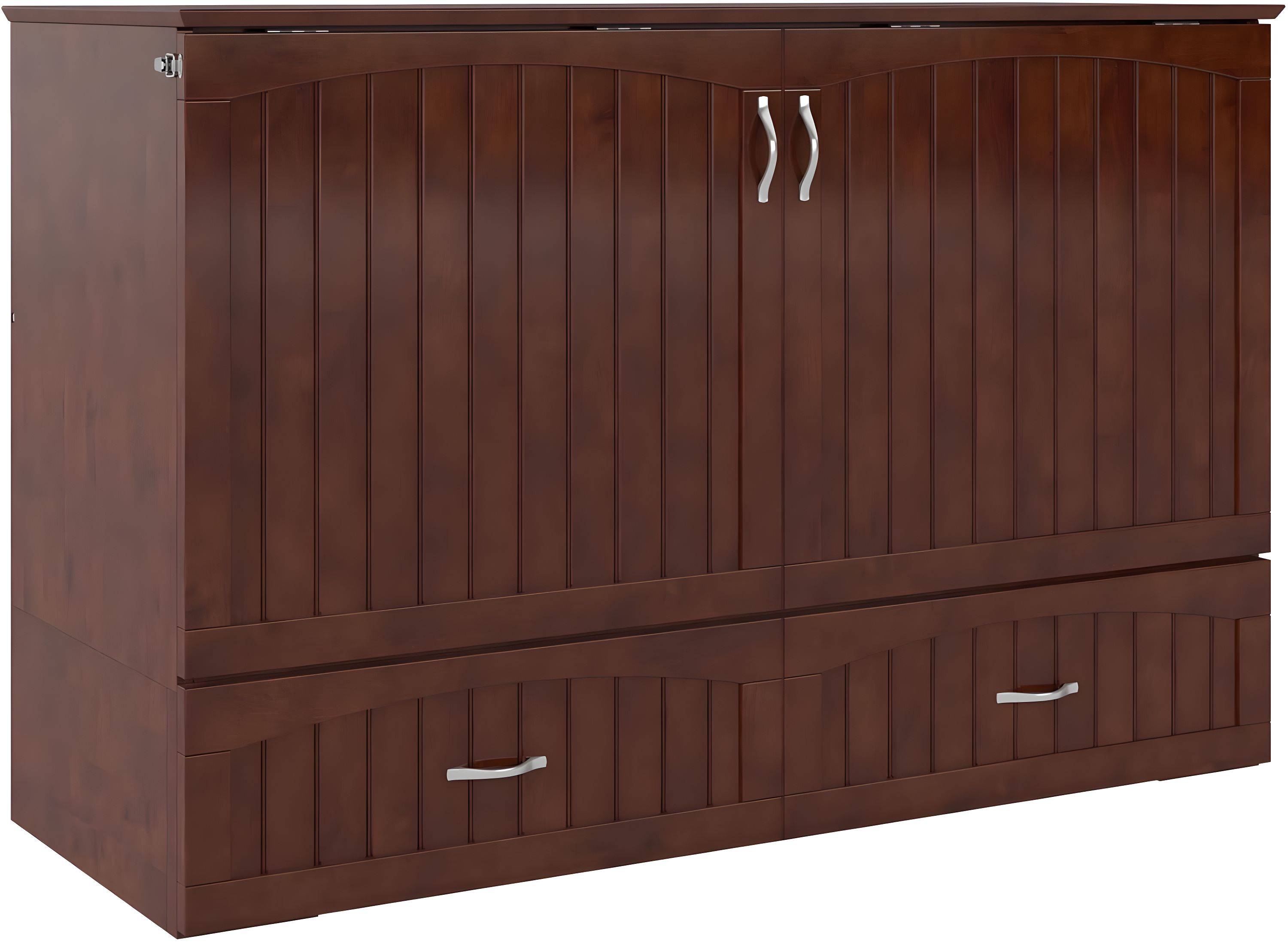 Queen Southampton Murphy Bed Chest with USB Turbo Charger Walnut - AFI: Space-Saving, Hardwood Frame, No Box Spring Needed