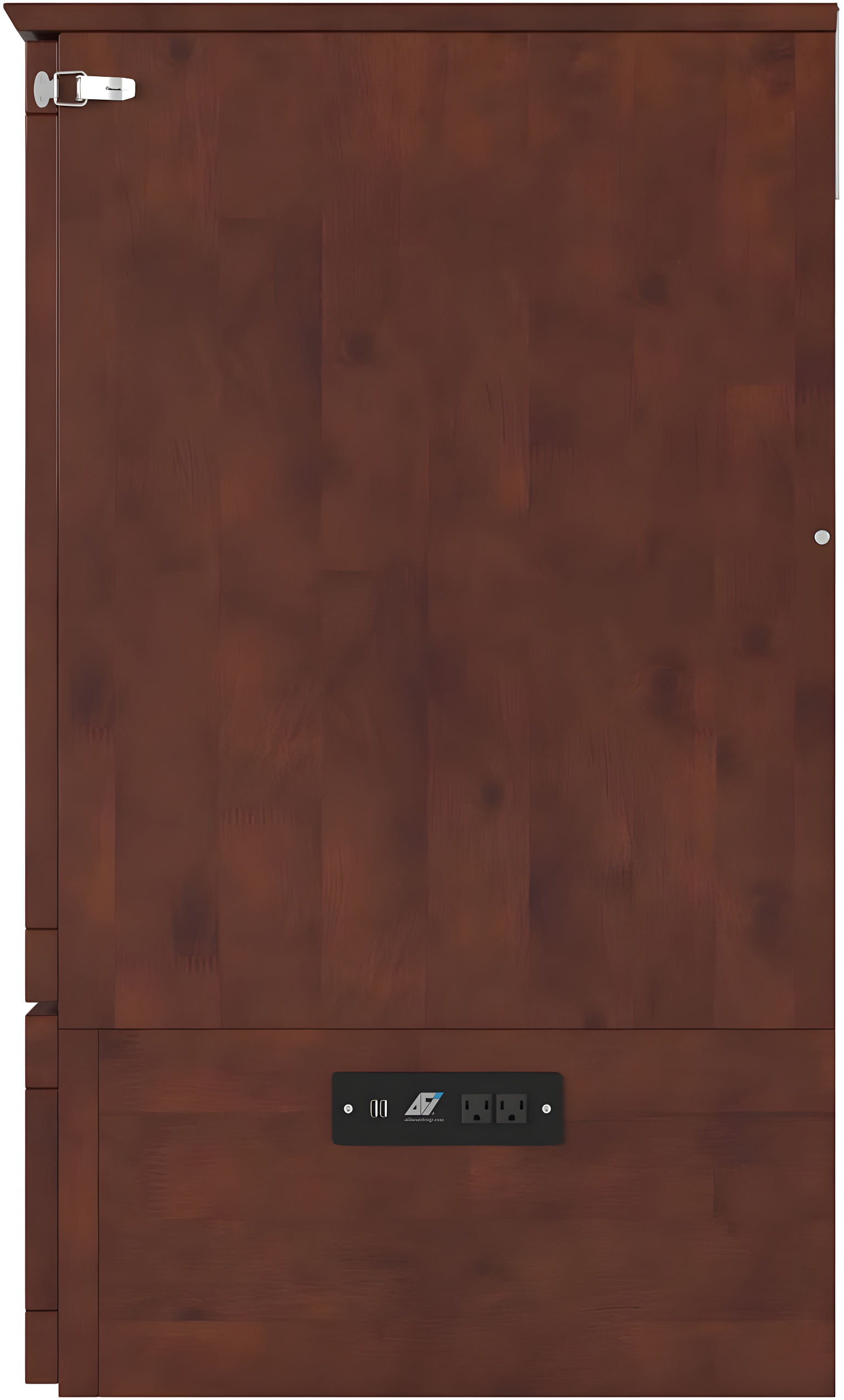 Queen Southampton Murphy Bed Chest with USB Turbo Charger Walnut - AFI: Space-Saving, Hardwood Frame, No Box Spring Needed