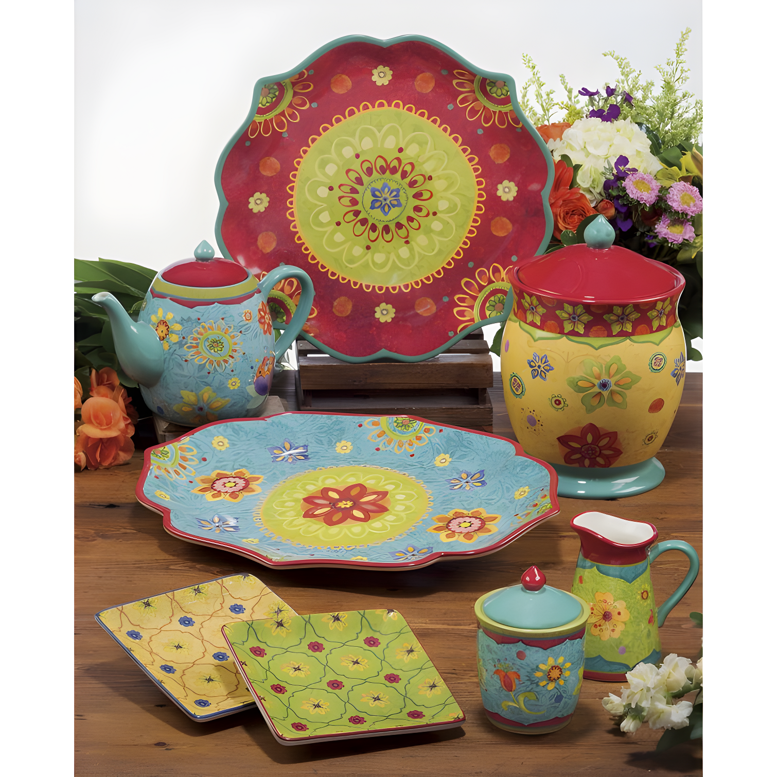 Certified International Tunisian Sunset 4 Piece 8.75" Salad Plate Set & Reviews | Wayfair