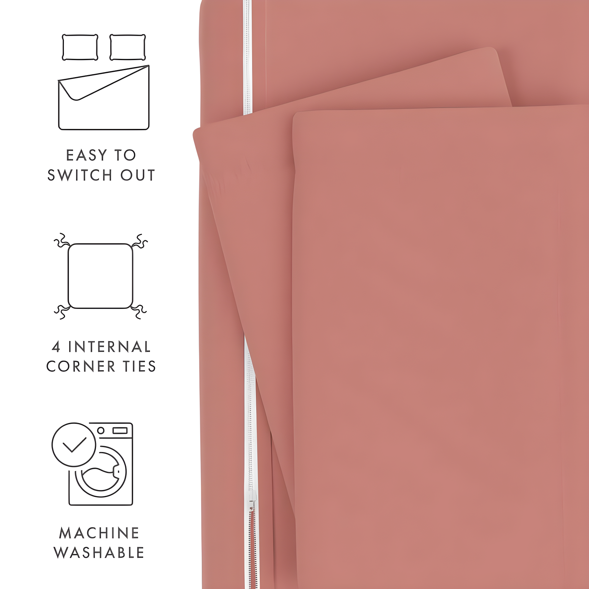 Duvet Cover Set Super Soft Microfiber Bedding in Solid Colors
