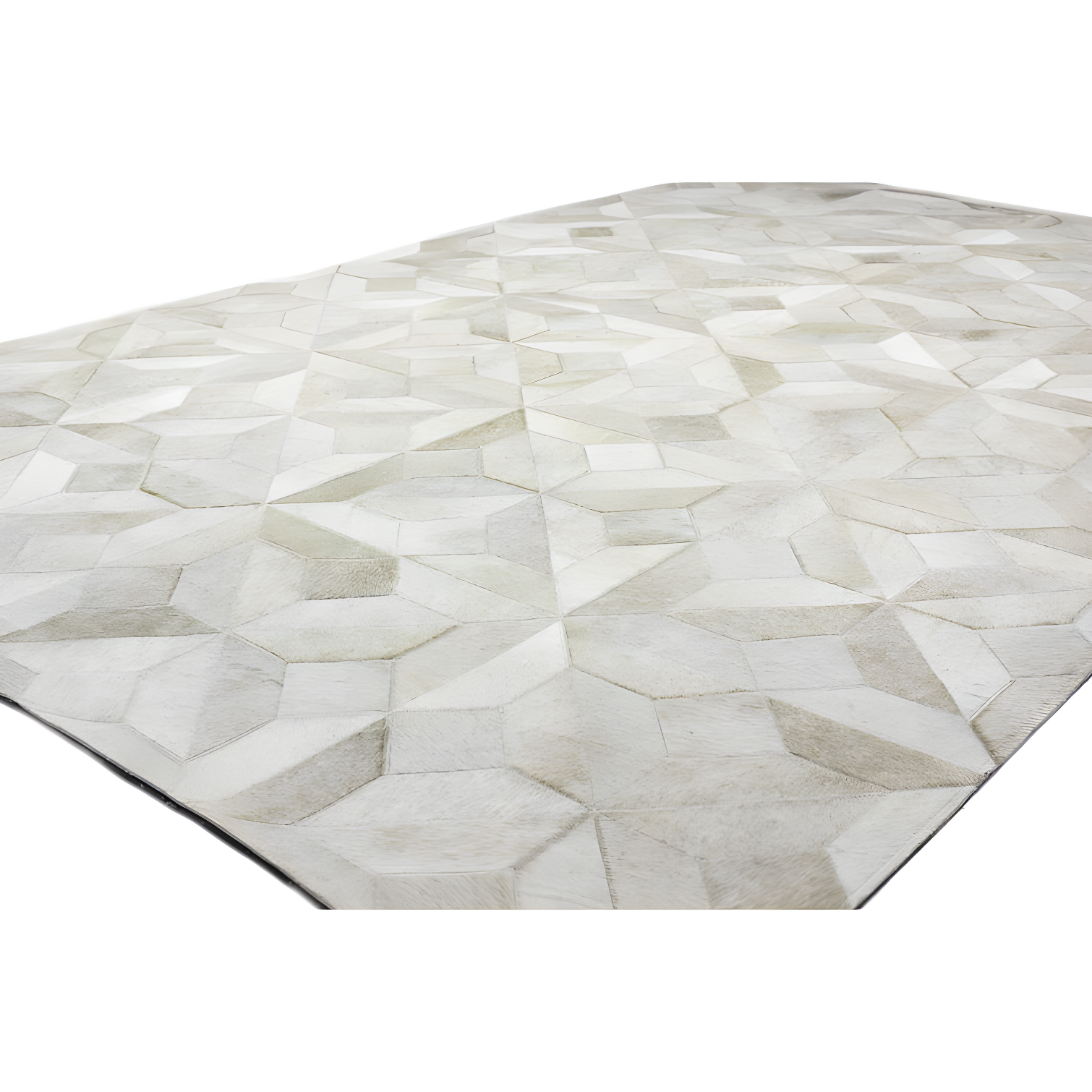 Santa Fe Cowhide Geometric Area Rug in Camel