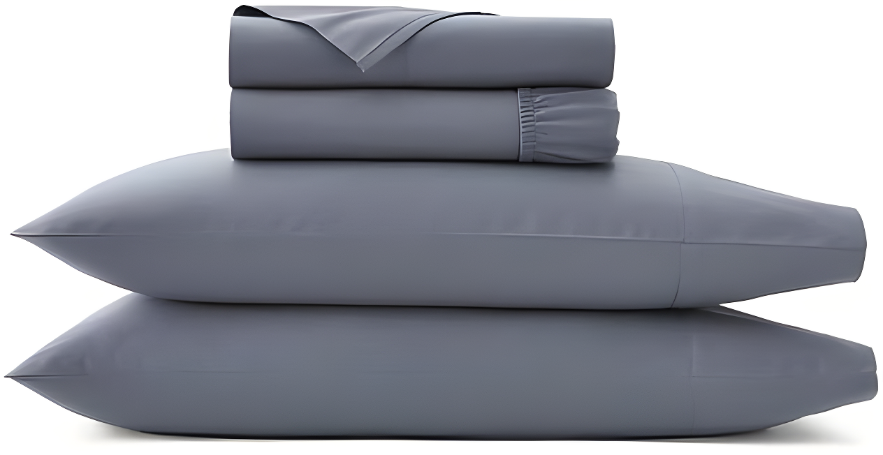 Twin Pewter Organic Cotton Percale Sheet Set