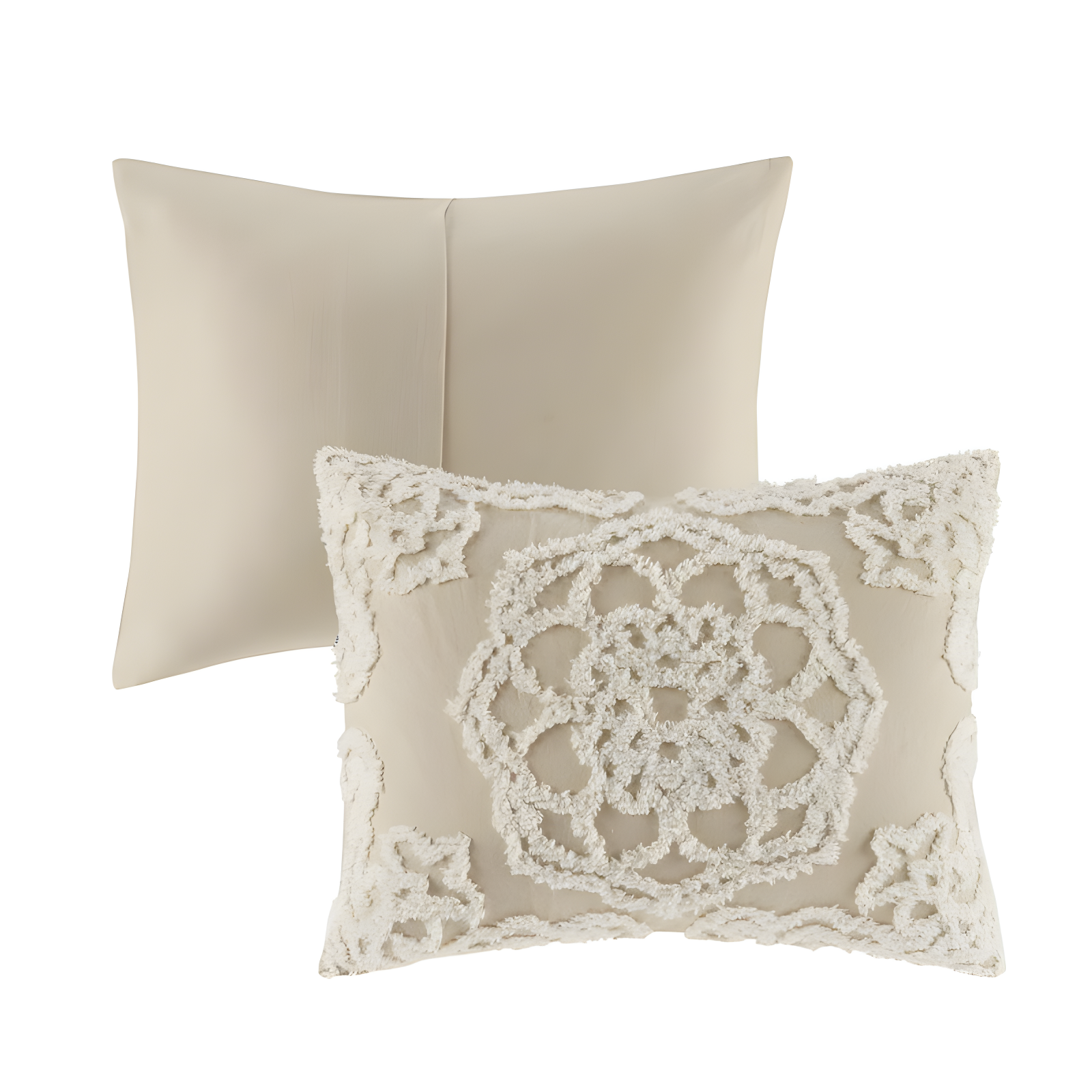 Madison Park Laetitia Tufted Chenille Cotton Medallion Fringe Coverlet Set