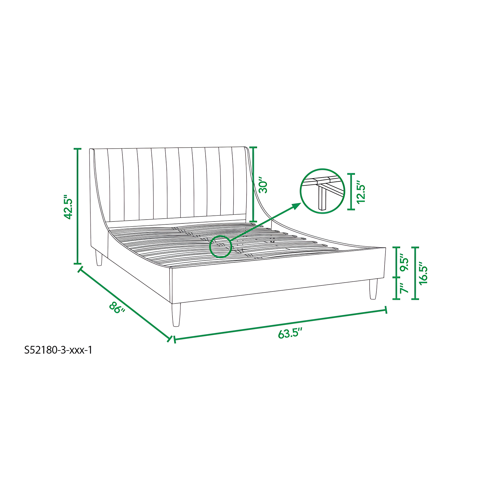 Sandy Wilson Home Aspen Upholstered Platform Bed Queen Ash Rose