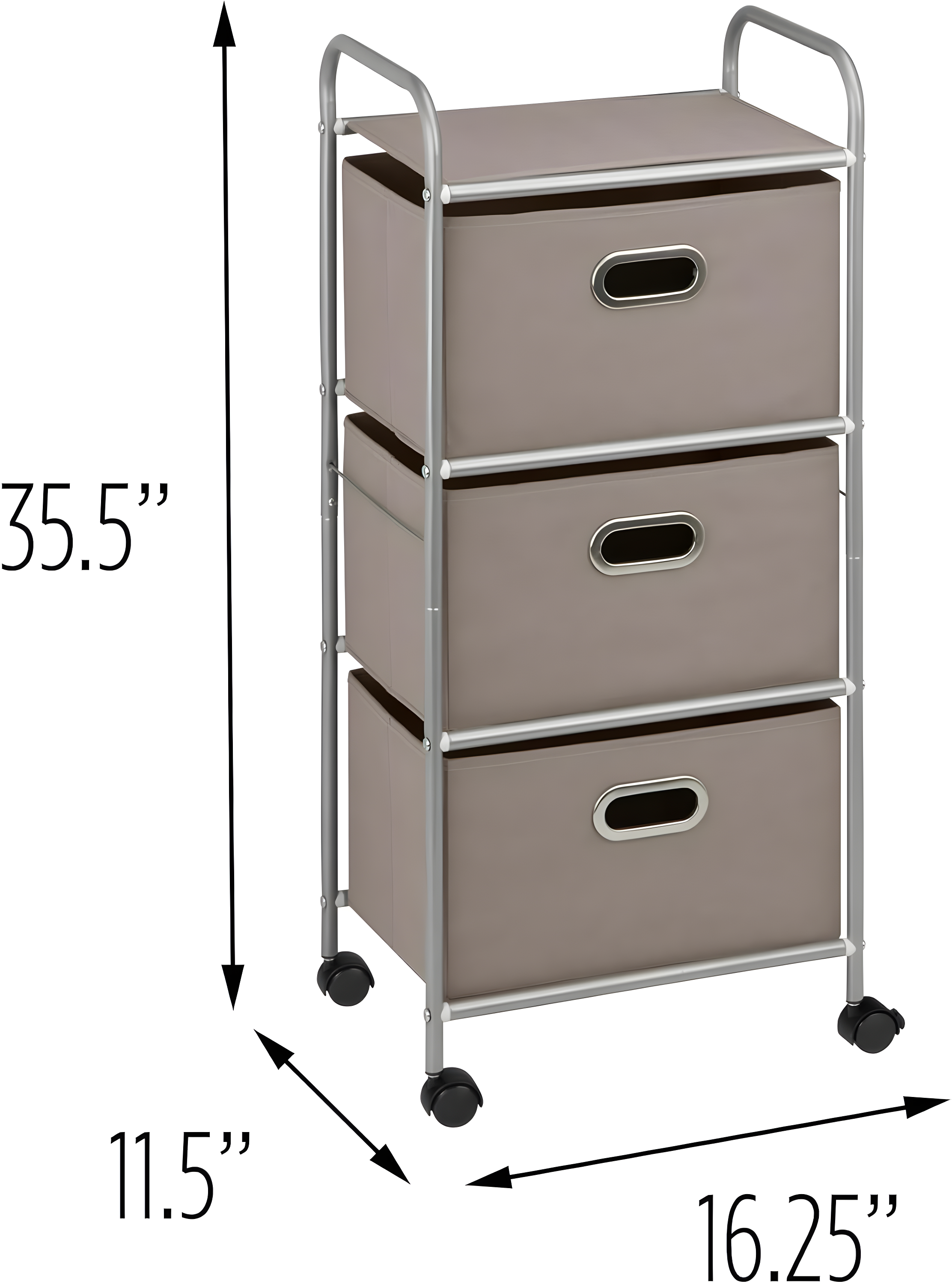 Rebrilliant Kavya 35.43'' H x 16.26'' W Utility Cart with Wheels