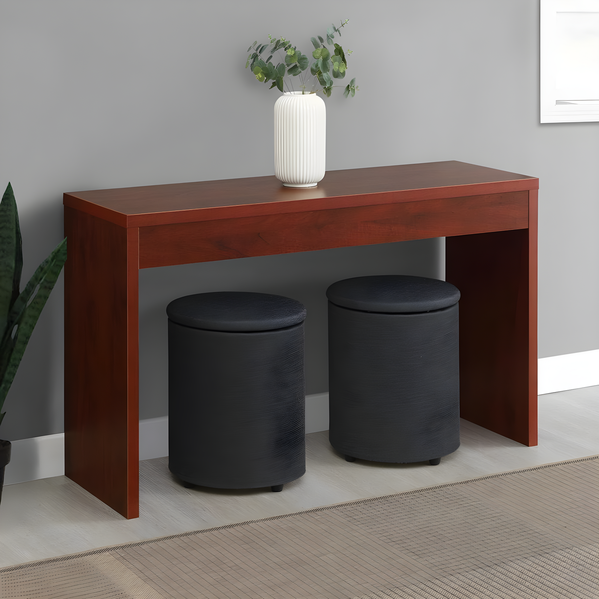 Convenience Concepts Northfield Hall Console Table/Desk, Cherry Wood Finish
