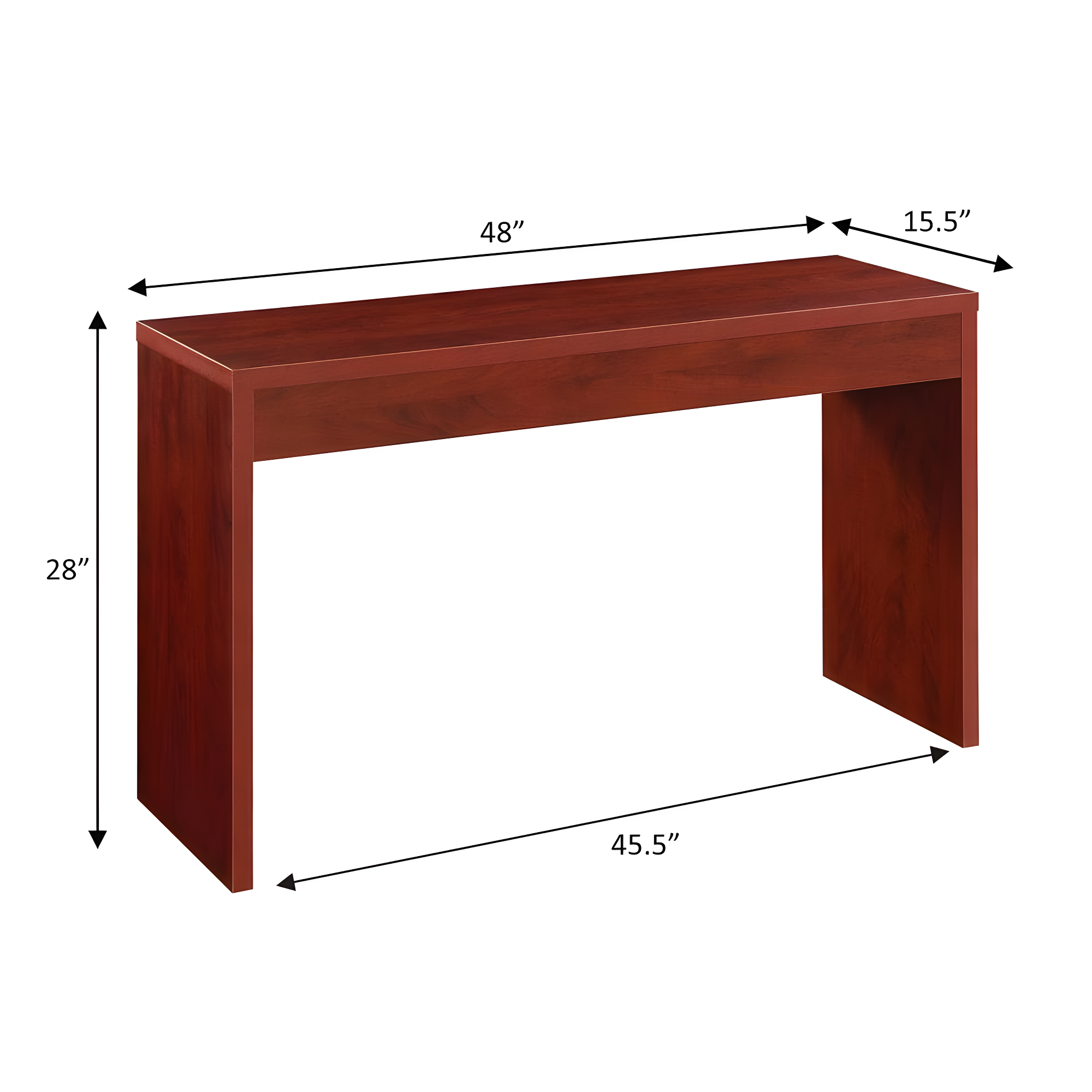 Convenience Concepts Northfield Hall Console Table/Desk, Cherry Wood Finish