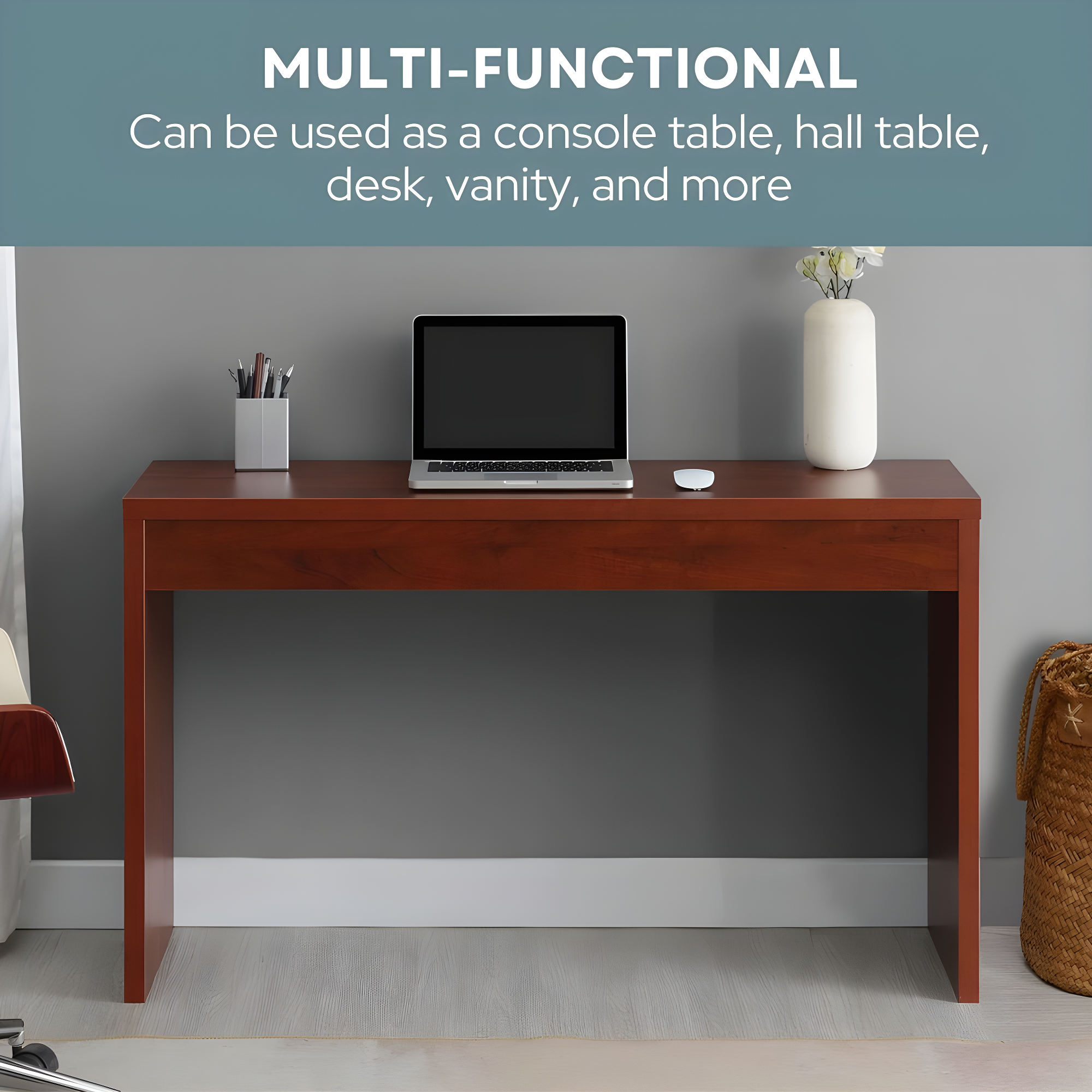 Convenience Concepts Northfield Hall Console Table/Desk, Cherry Wood Finish