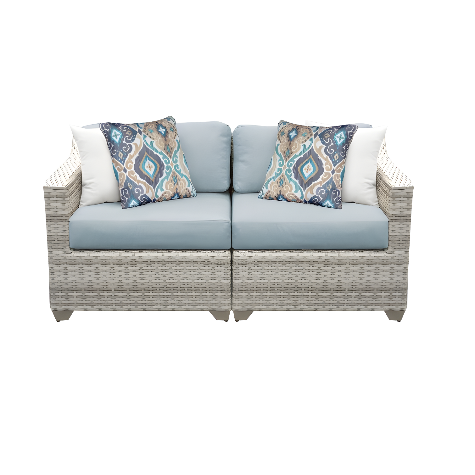 Bannister 64'' Wicker Outdoor Loveseat