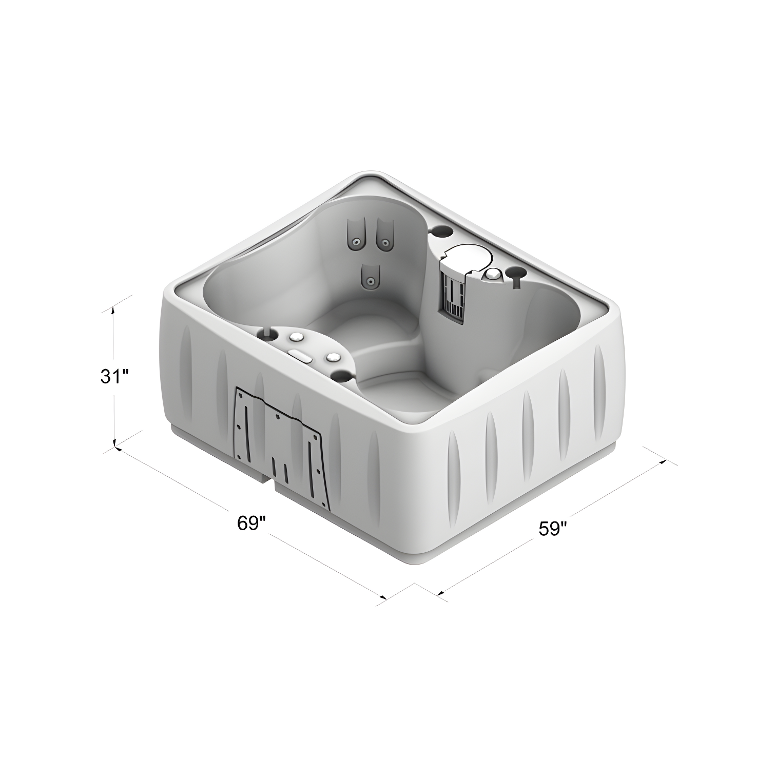 AquaRest Discover AR150 Standard 4-Person 12-Jet Plug & Play Hot Tub with LED Waterfall and Friction Heating