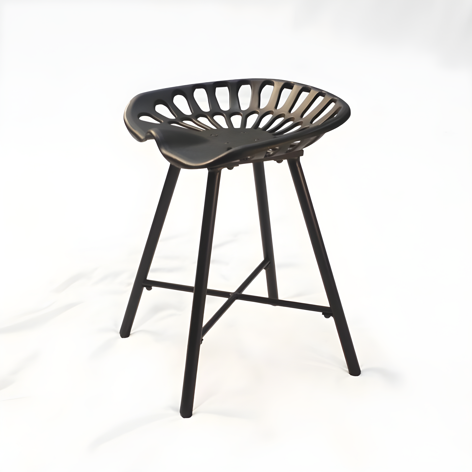 Carolina Living Kadin Tractor Seat Fireside Bench Black: Cast Iron, Farmhouse Style, Powder-Coated Finish