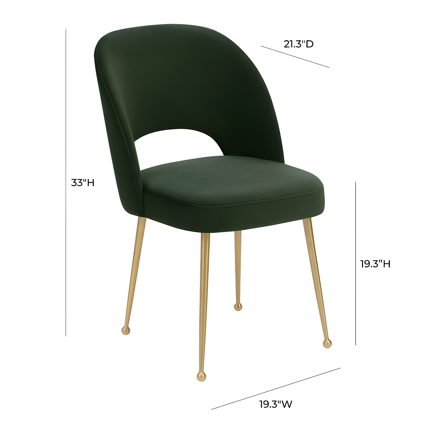 Swell Velvet Metal Side Chair