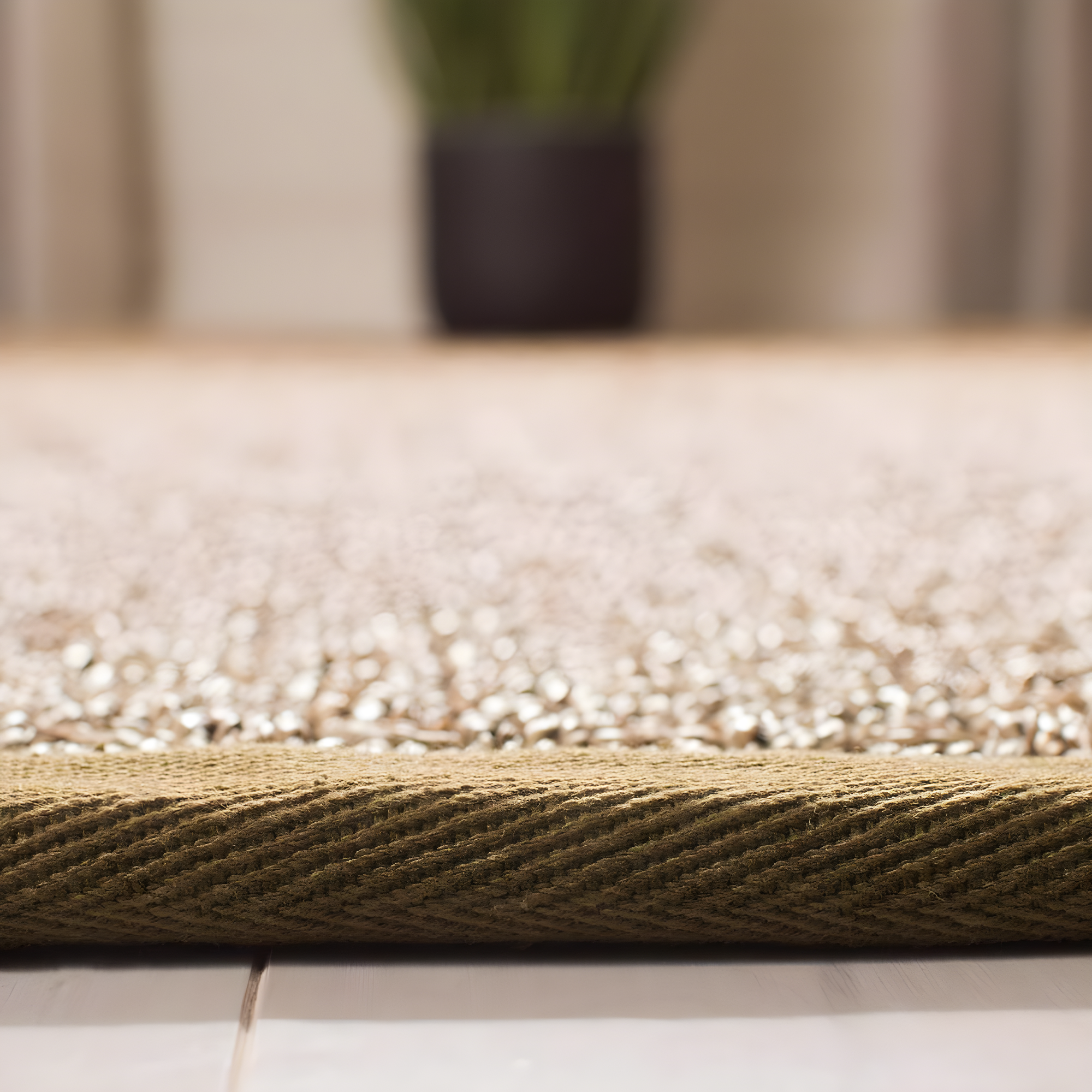 SAFAVIEH Natural Fiber Arbor Border Area Rug, Natural/Olive, 6' x 9'