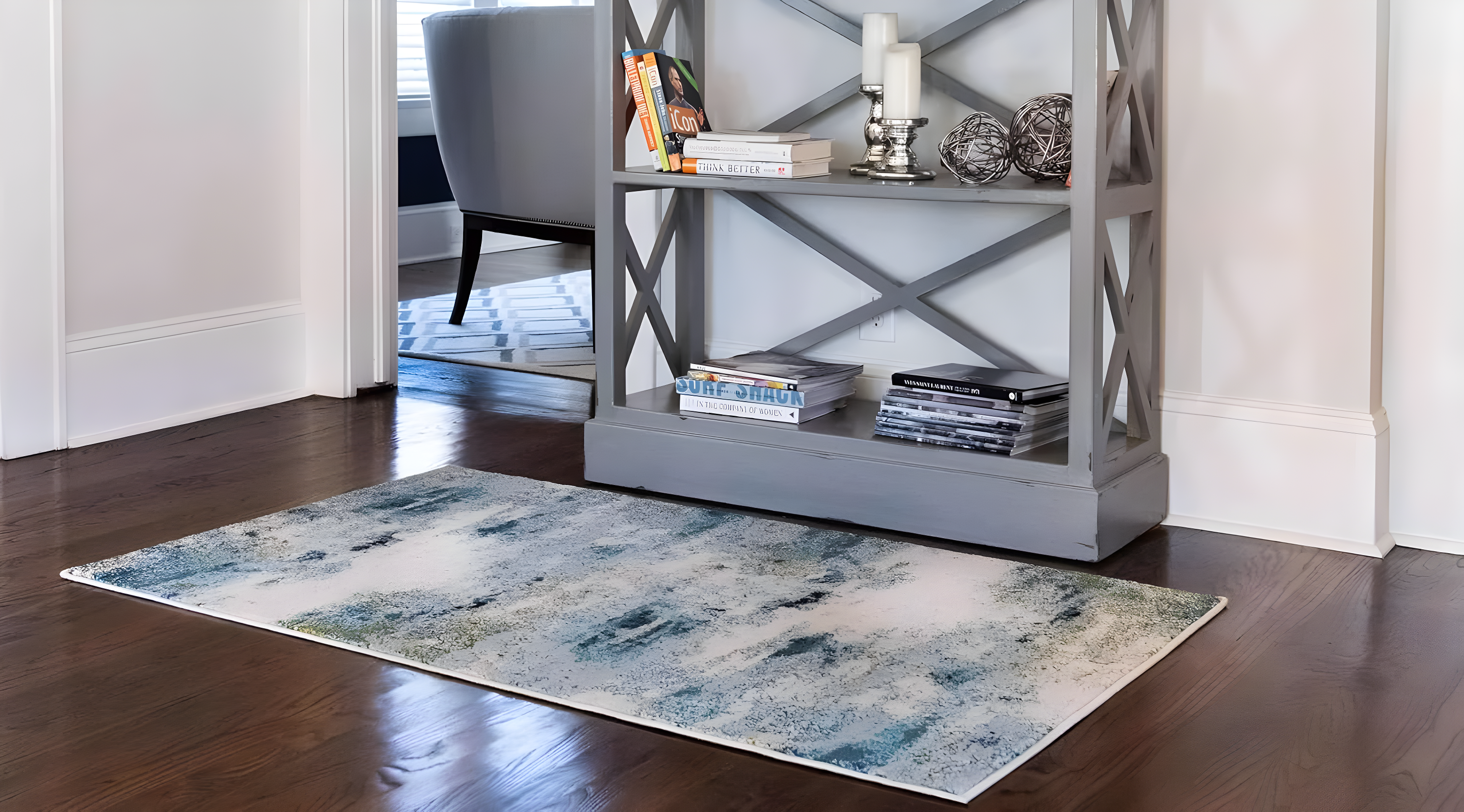 Unique Loom Chromatic Collection Area Rug - Avalon (8' x 10' Rectangle Light Blue/Gray)