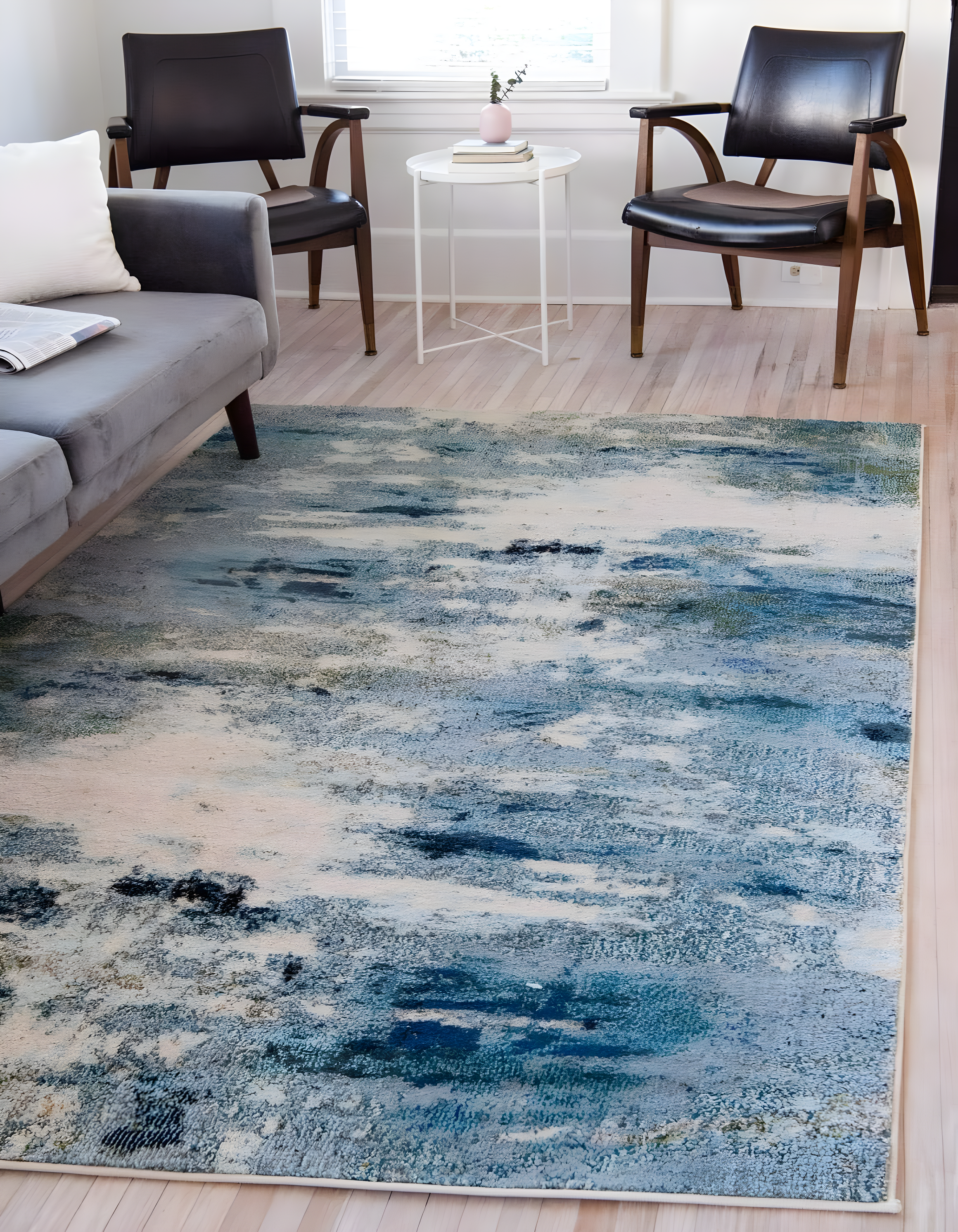 Unique Loom Chromatic Collection Area Rug - Avalon (8' x 10' Rectangle Light Blue/Gray)