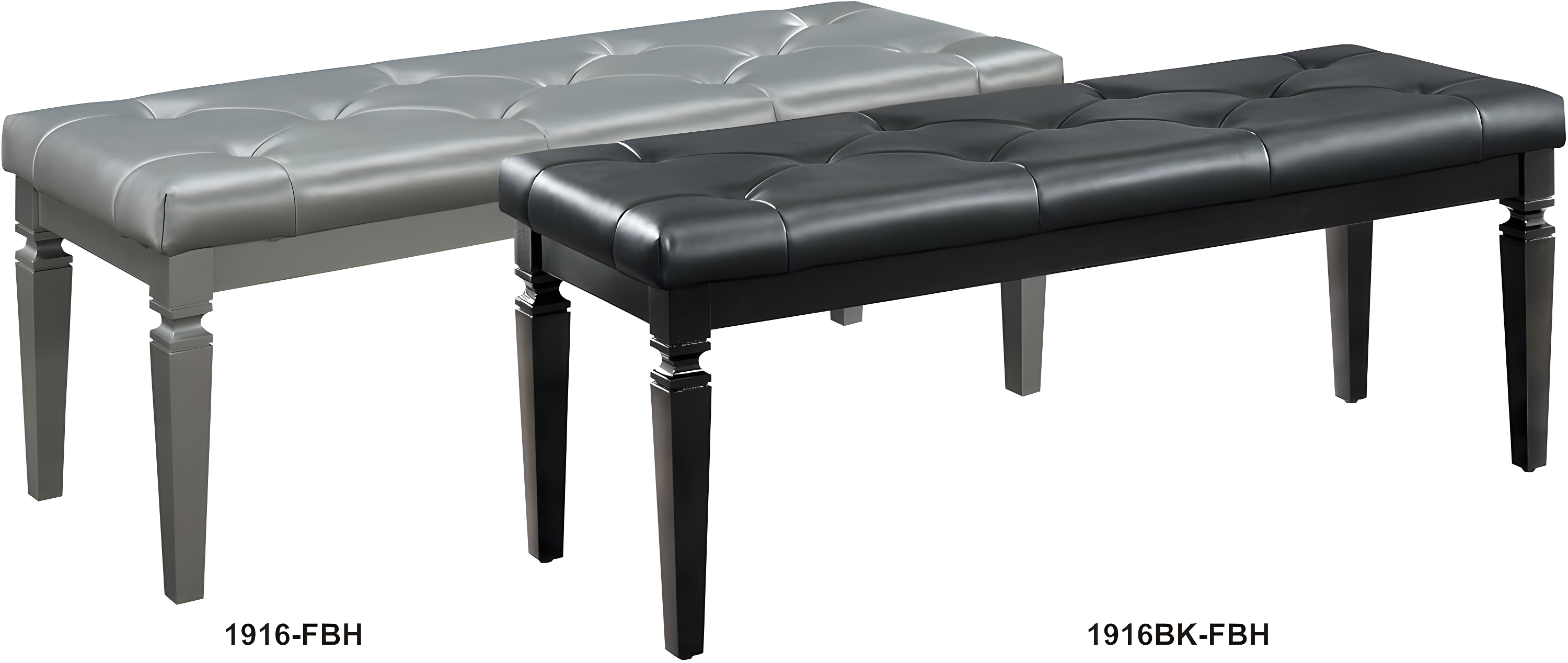 Faux Leather Tufted Wooden Bed Bench, Black - Saltoro Sherpi