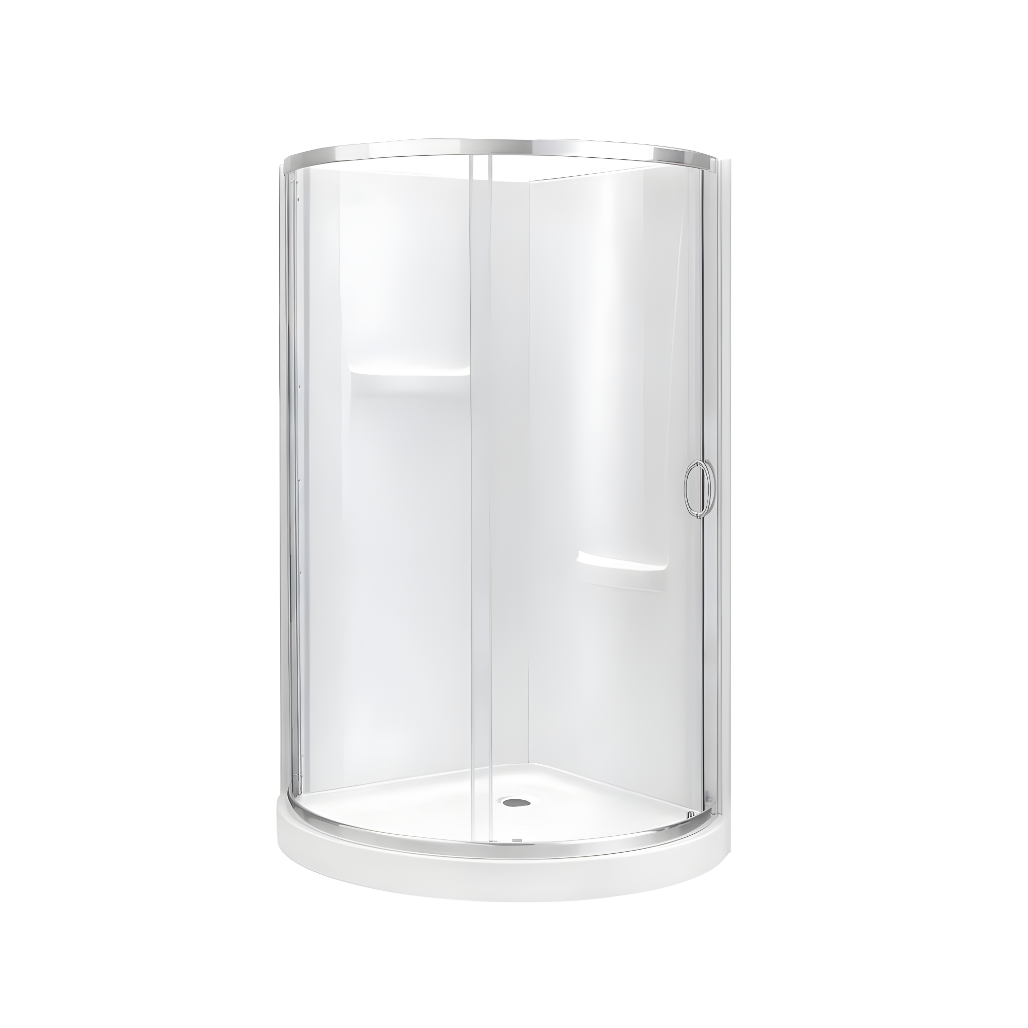 OVE Decors Breeze 40 in. Round Shower Kit w/ Clear, Base, Wall