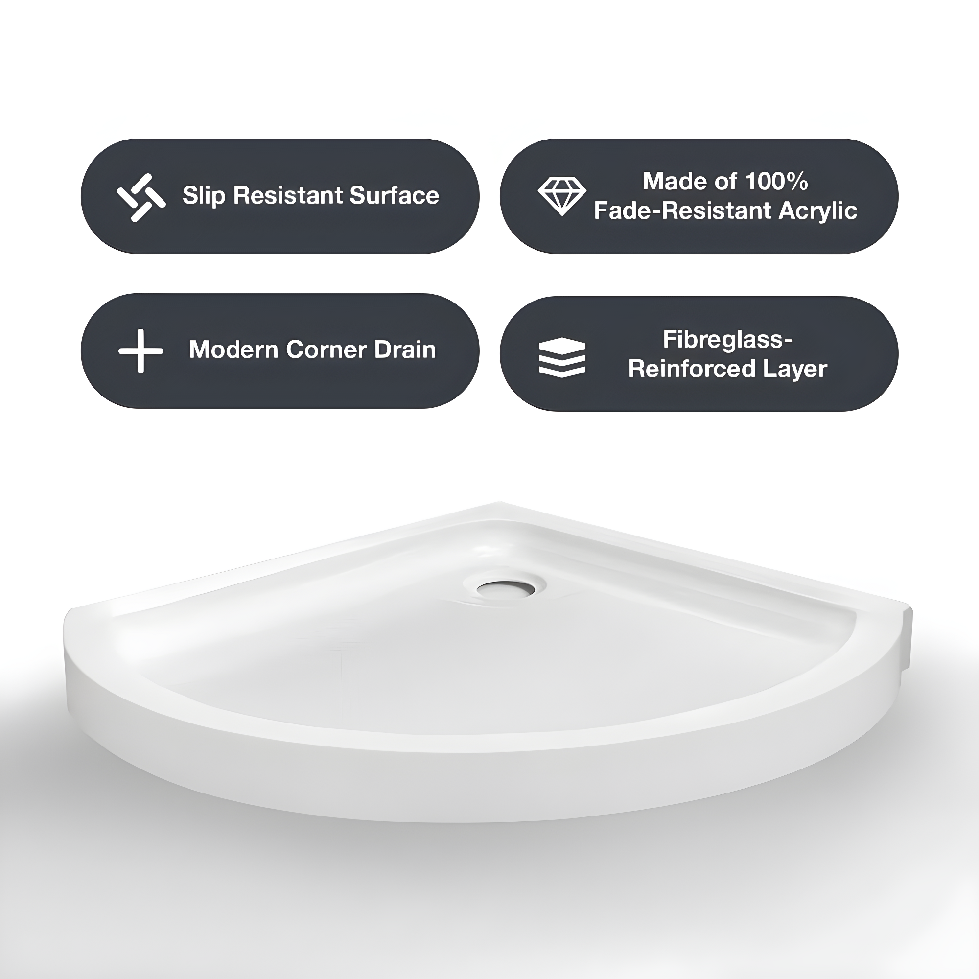 OVE Decors Breeze 40 in. Round Shower Kit w/ Clear, Base, Wall