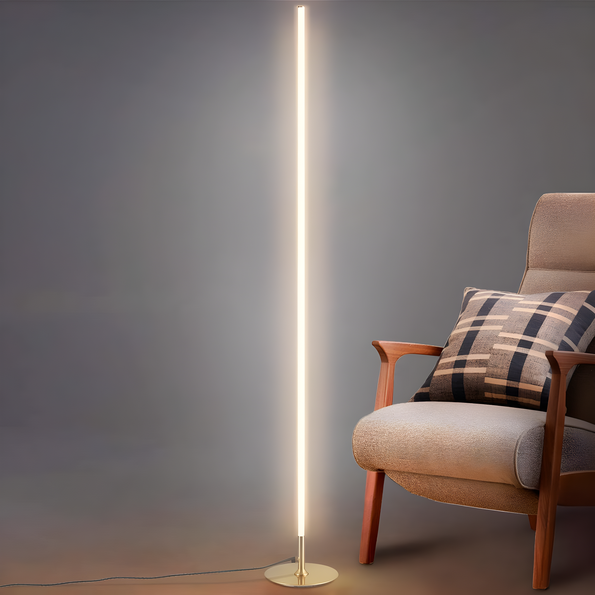 JONATHAN Y Iris 59.5" LED Integrated Floor Lamp, Gold, JYL7007B