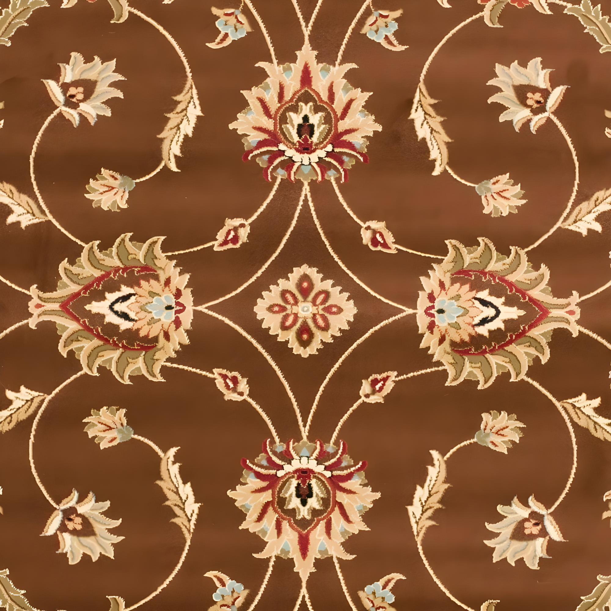 Lyndhurst LNH553 Power Loomed Area Rug - Brown/Ivory - 8'9"x12' - Safavieh.