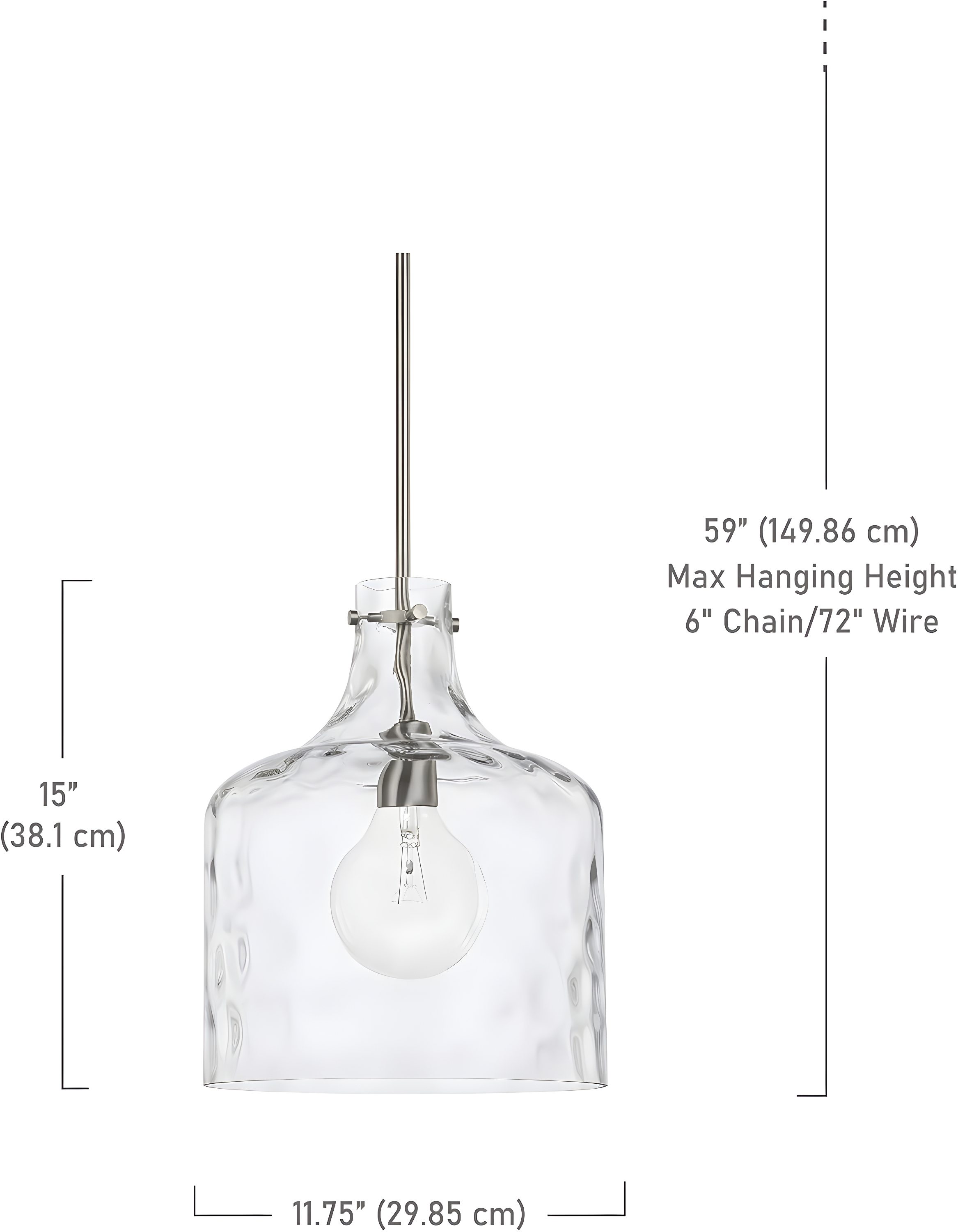 Capital Lighting 325717 1 Light 15" Tall Pendant - Nickel