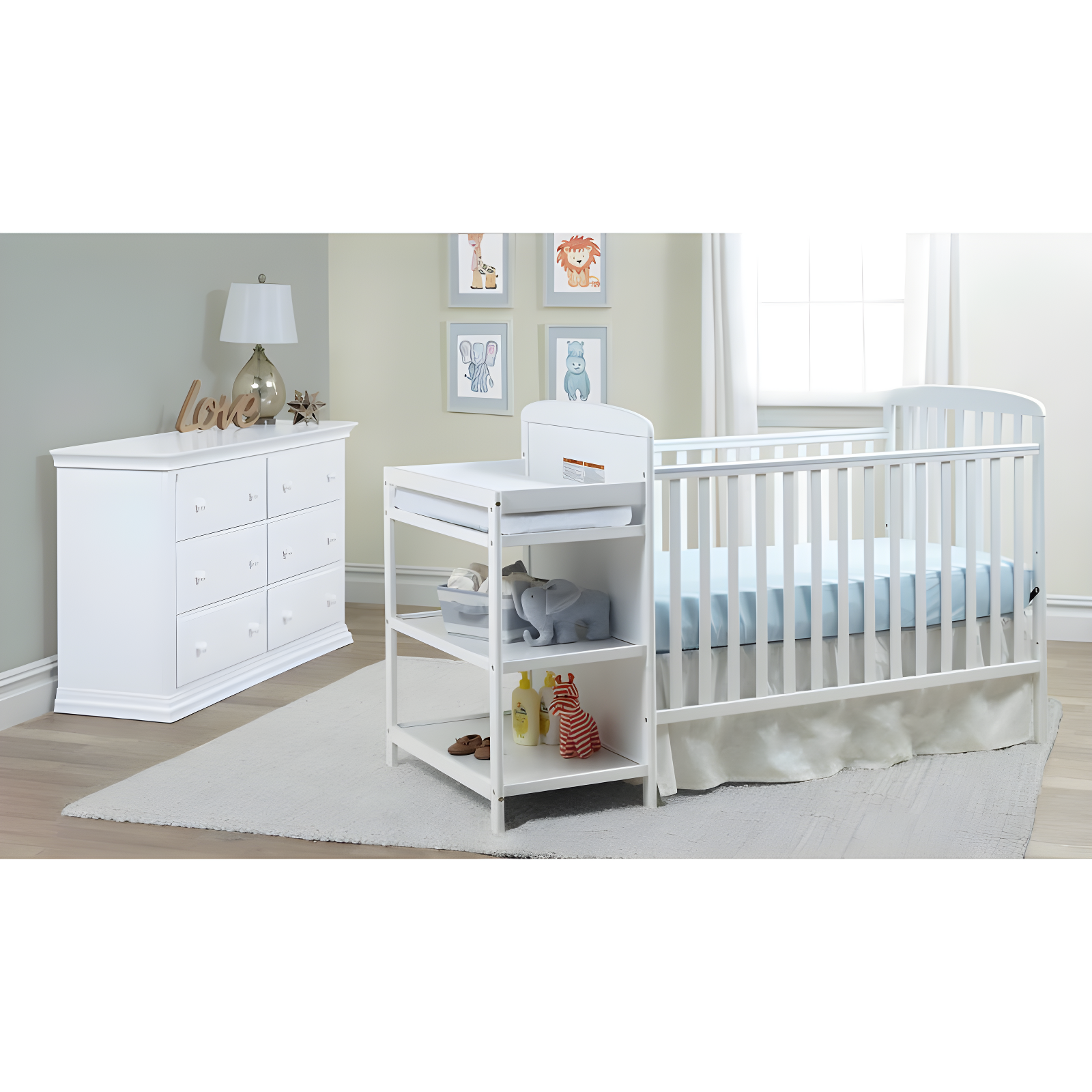 Ramsey 3-in-1 Convertible Crib and Changer Combo