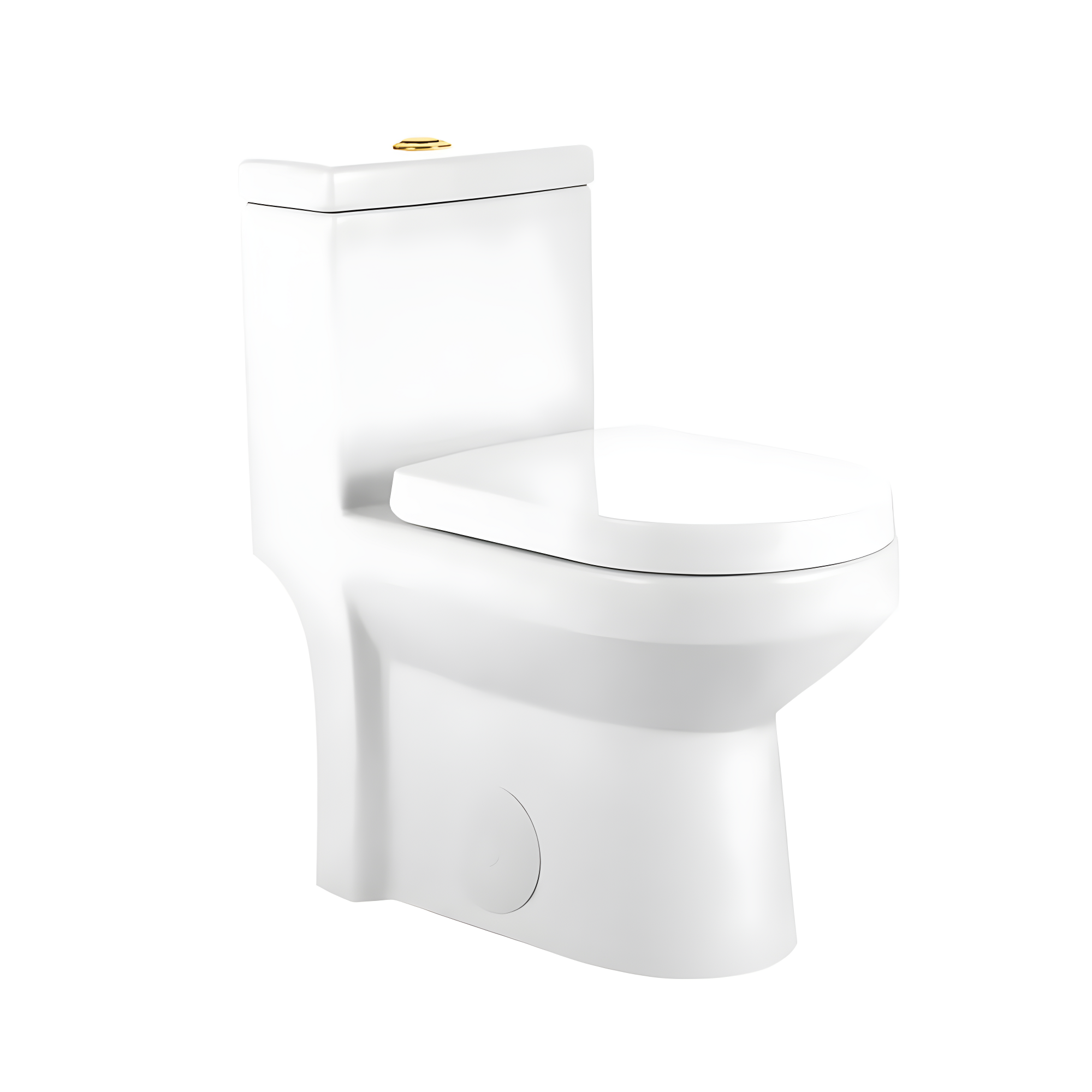 DeerValley Liberty Compact Toilets One-Piece Toilet With High-Efficiency Flush Round Toilet for Space-Saving Floor Mounted (Seat Included)