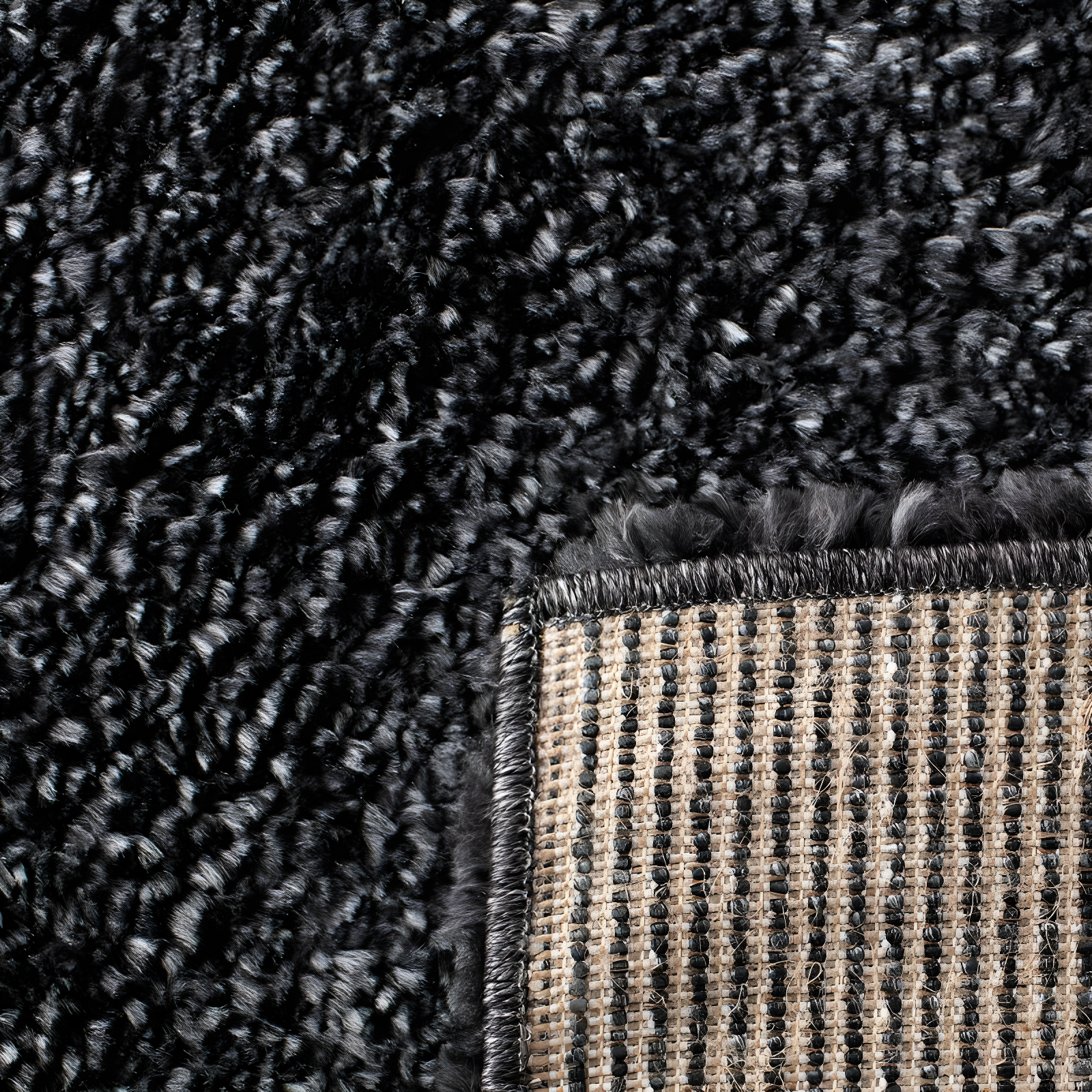 August Shag 900 AUG900 Power Loomed Indoor Area Rug - Charcoal - 9'x9' - Safavieh