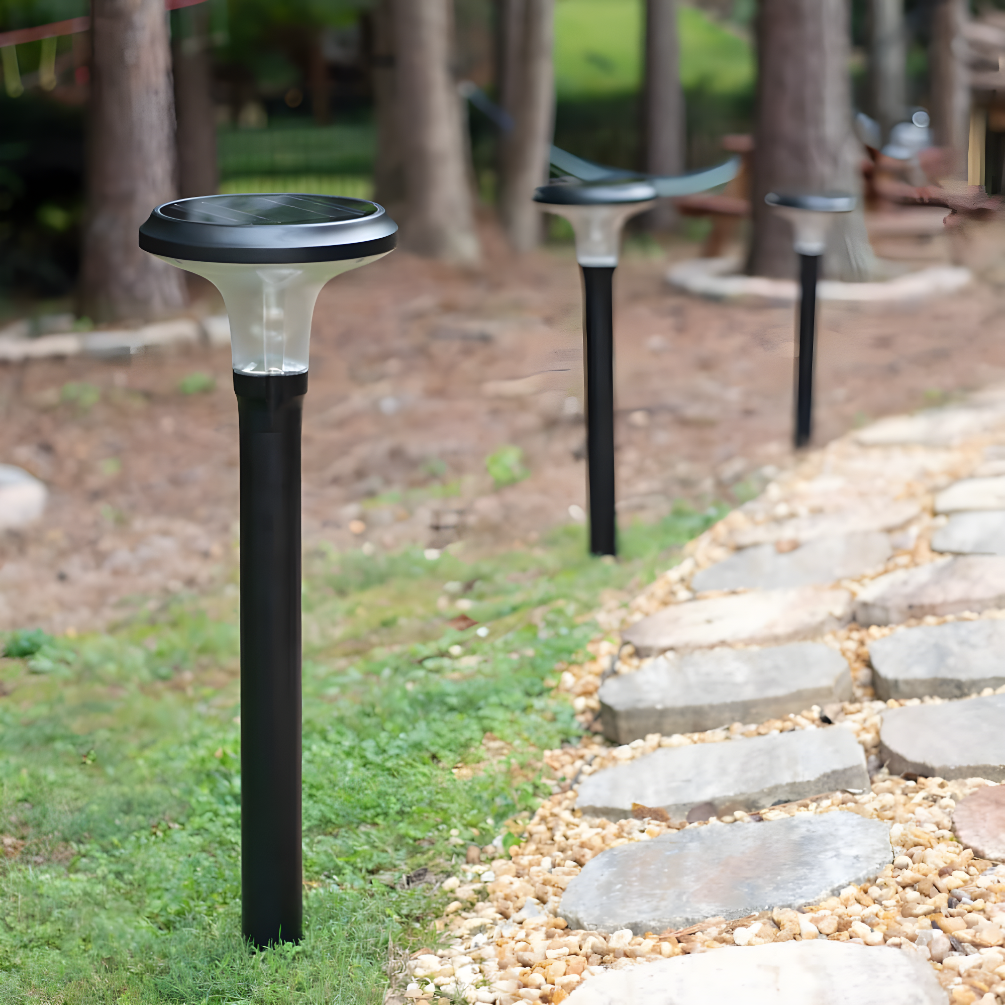 Vantage Solar Commercial Graded Black Warm White LED Pathway Bollard Light