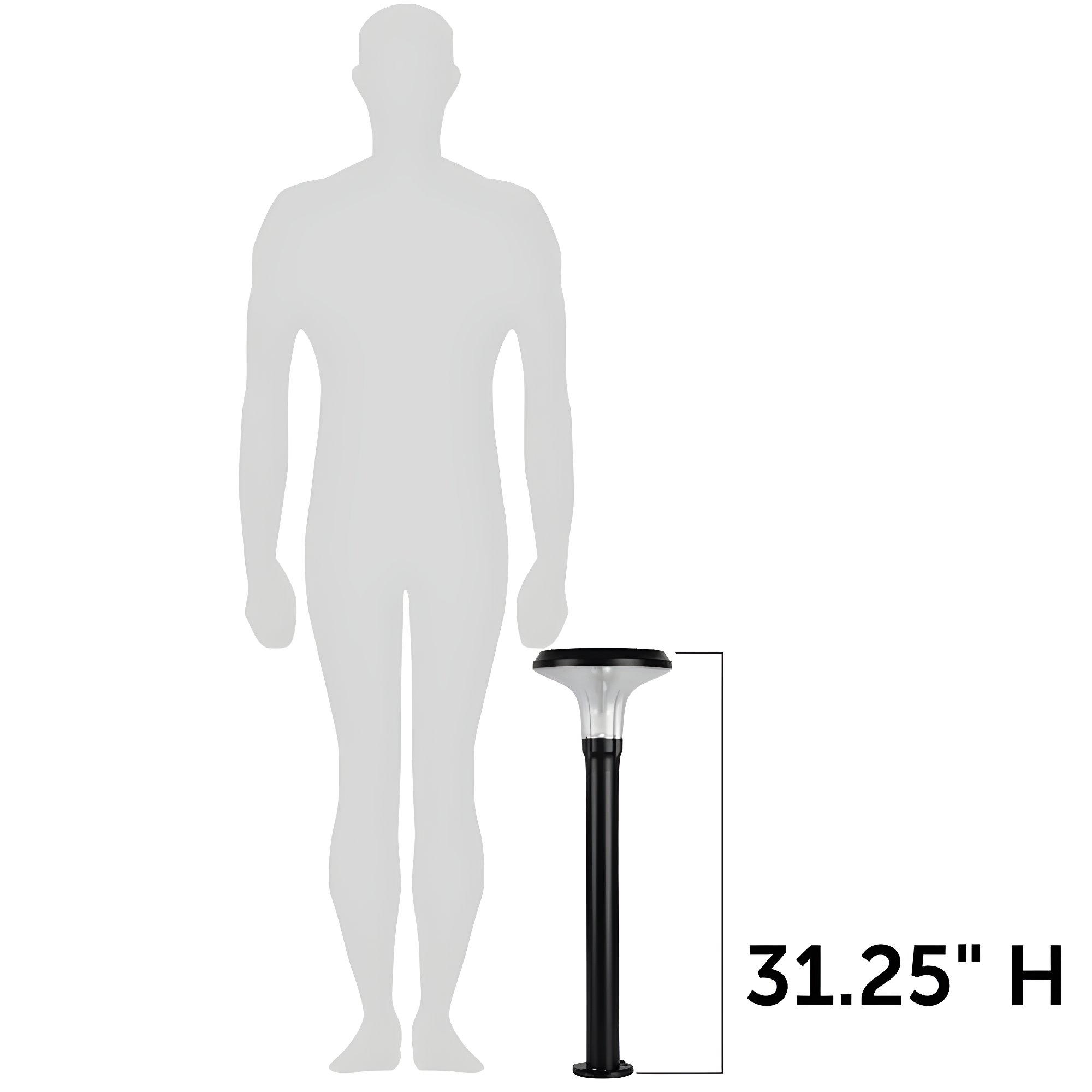 Vantage Solar Commercial Graded Black Warm White LED Pathway Bollard Light