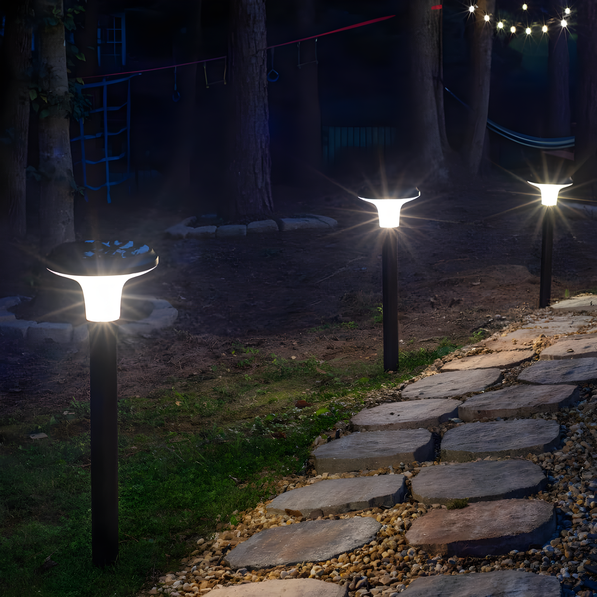 Vantage Solar Commercial Graded Black Warm White LED Pathway Bollard Light