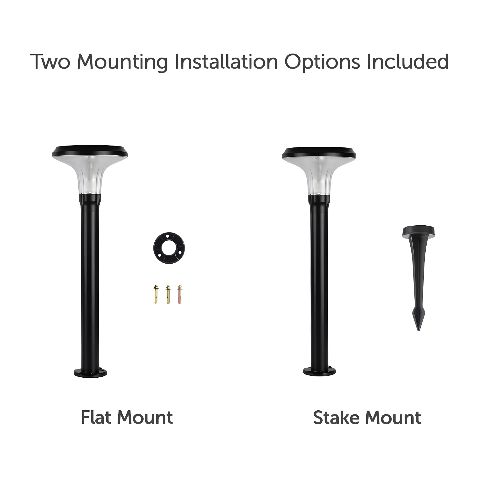 Vantage Solar Commercial Graded Black Warm White LED Pathway Bollard Light