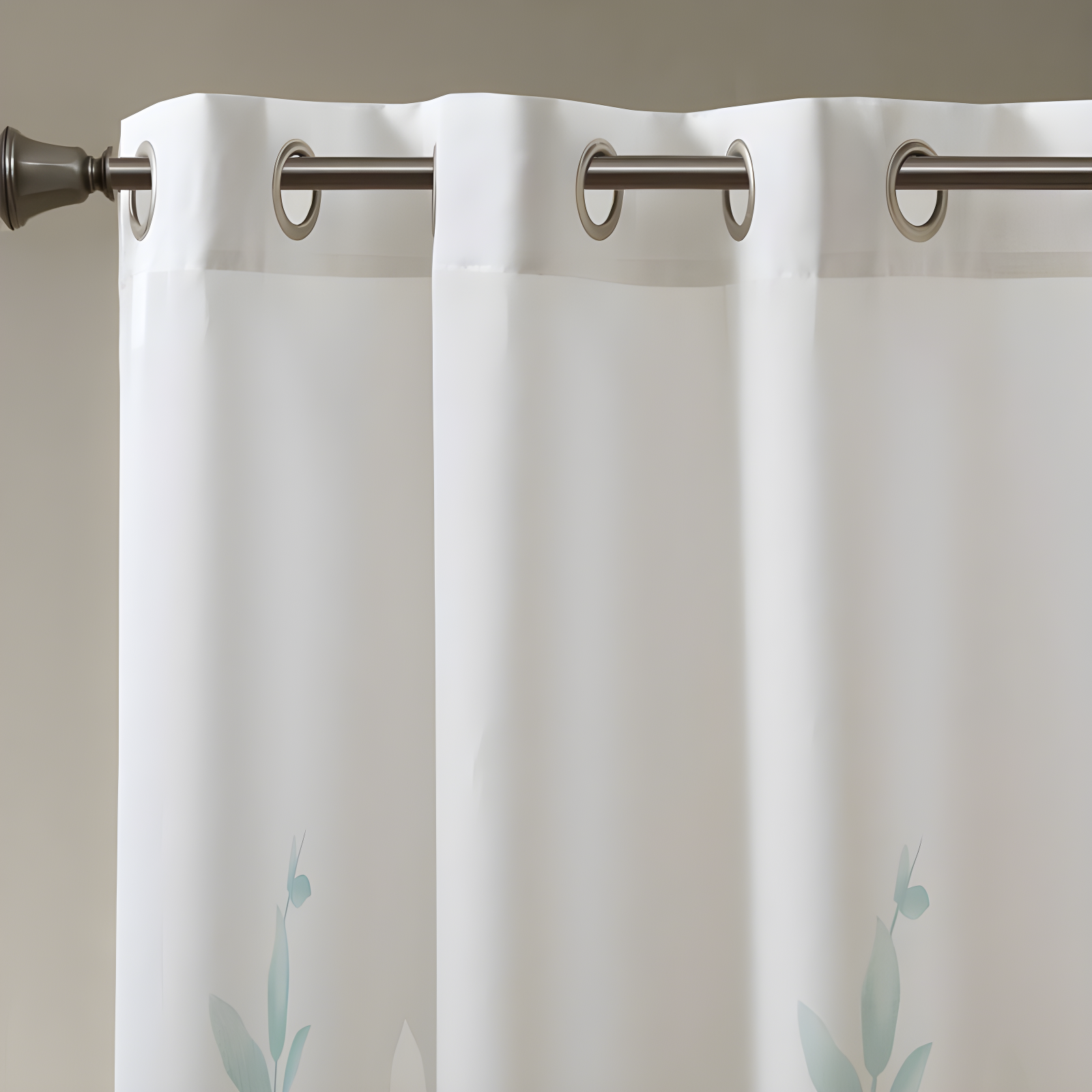 Madison Park Cecily Floral Printed Burnout Sheer Grommet Single Curtain Panel