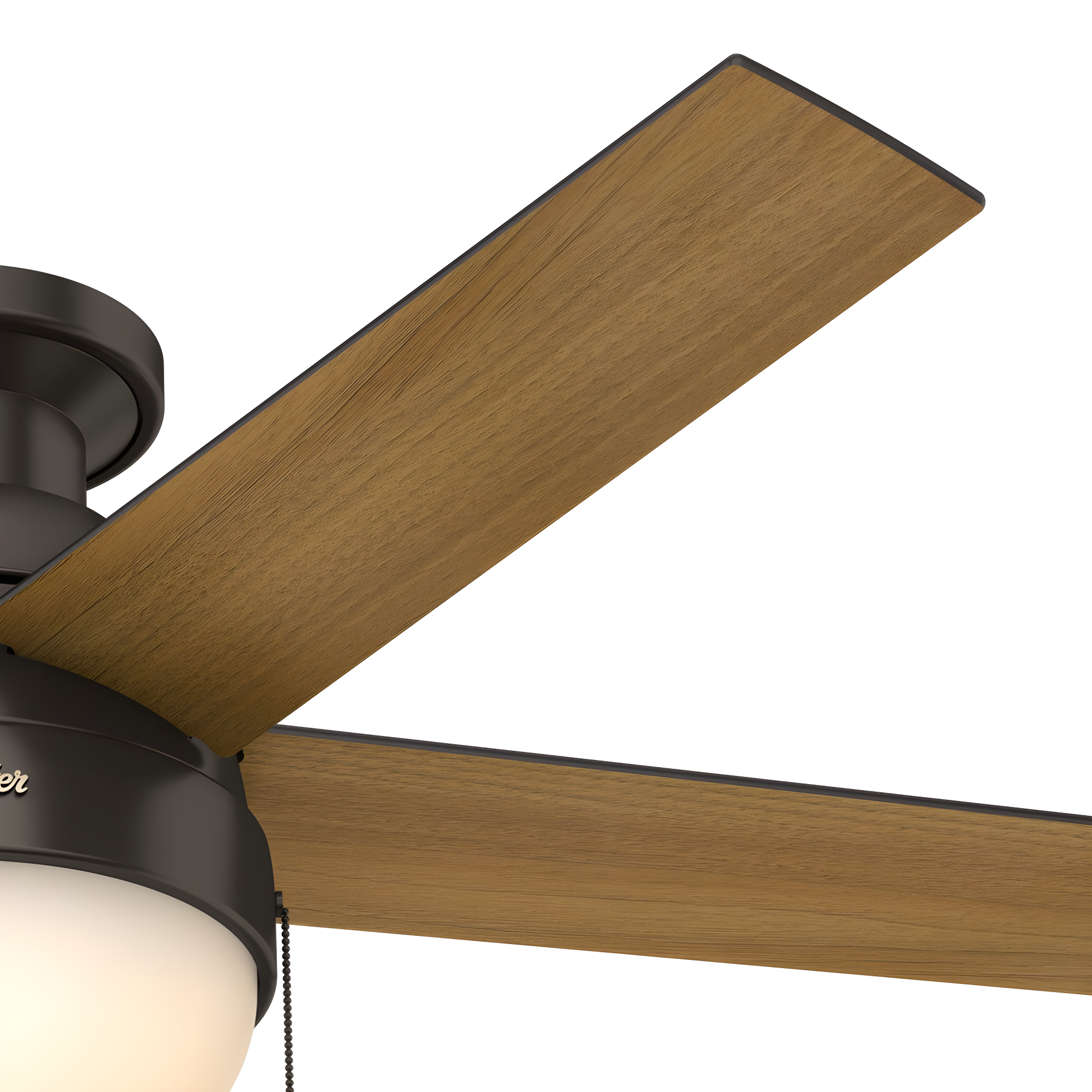 46" Anslee 5 - Blade LED Flush Mount Ceiling Fan with Pull Chain and Light Kit Included