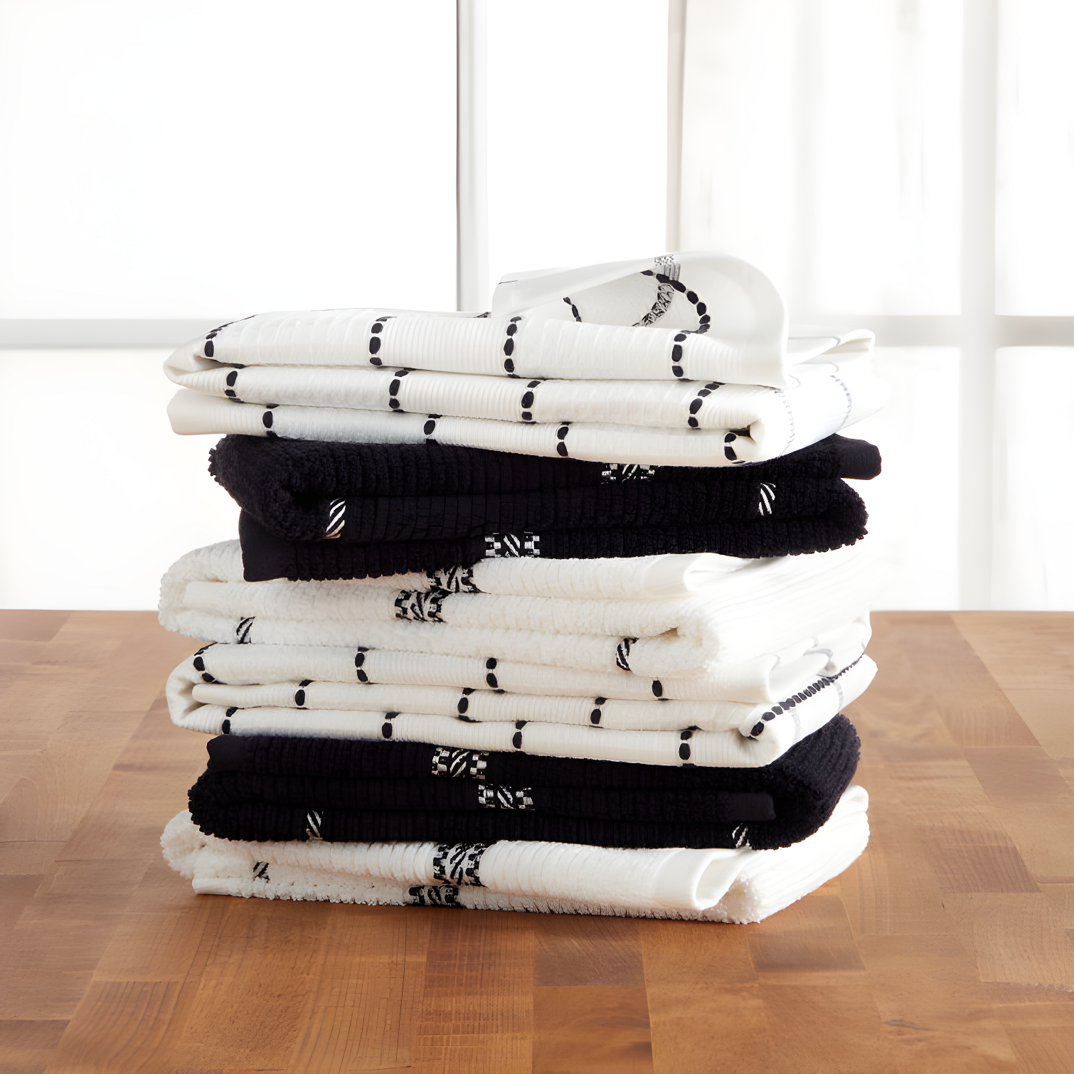 Martha Stewart Martha Stewart Modern Waffle Kitchen Towel Set 6-Pack, Linen, 16"x28" (Set of 6)