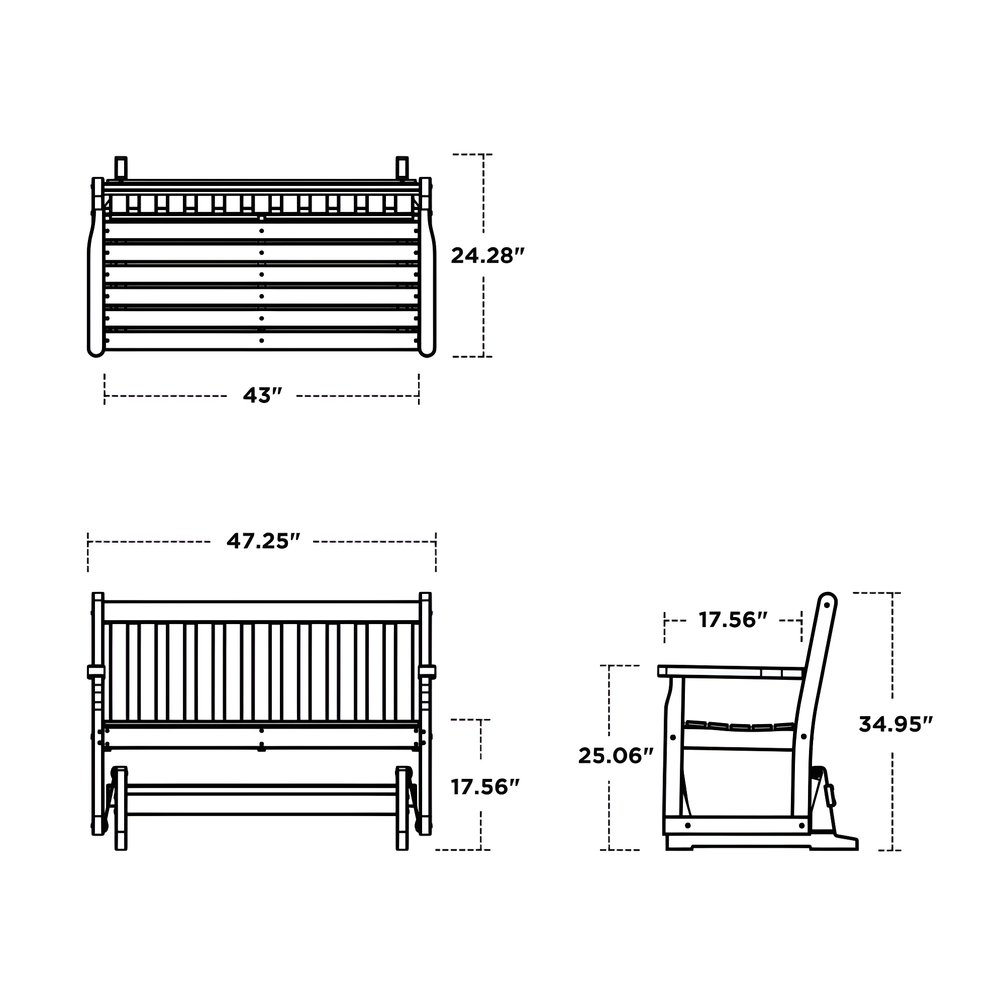 Traditional Garden 48" Glider