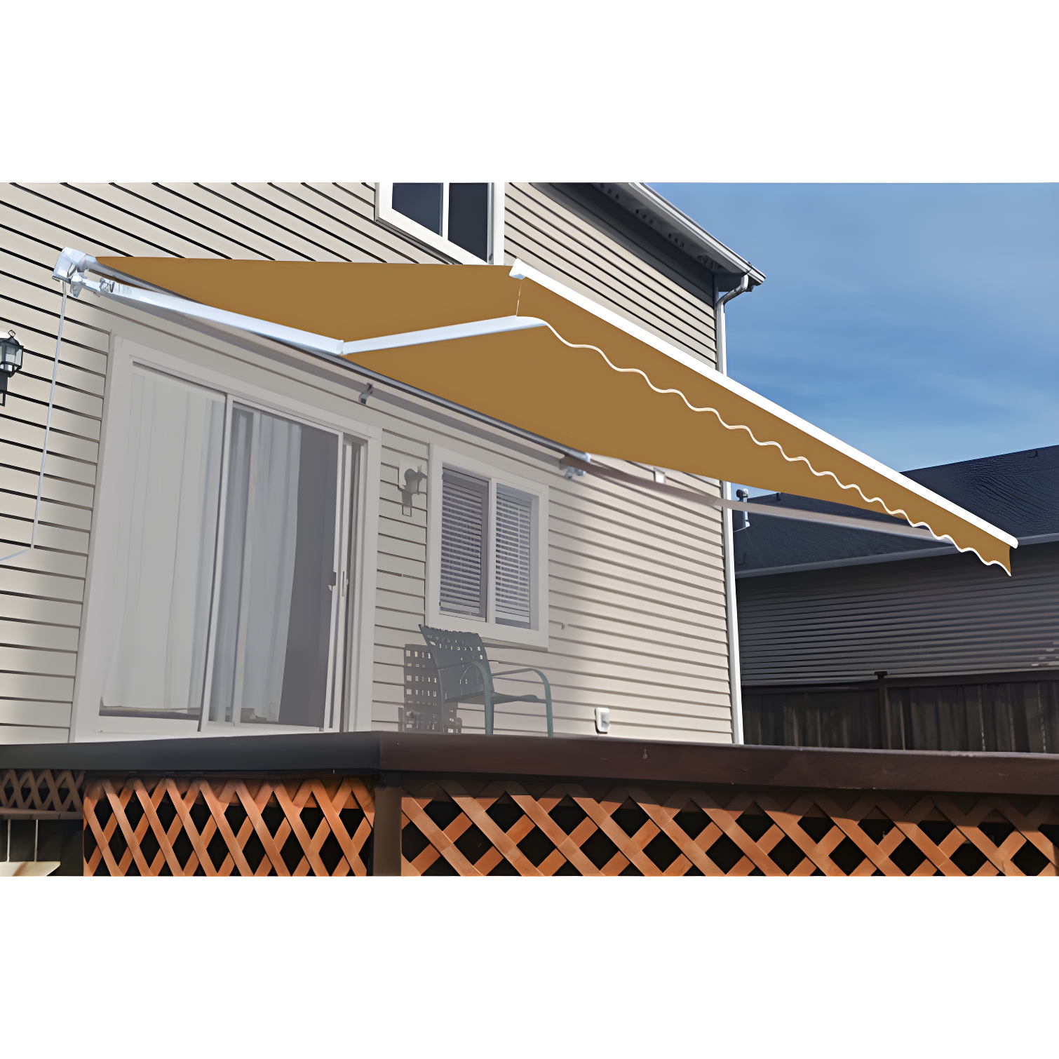 Retractable Patio Awning - White Frame