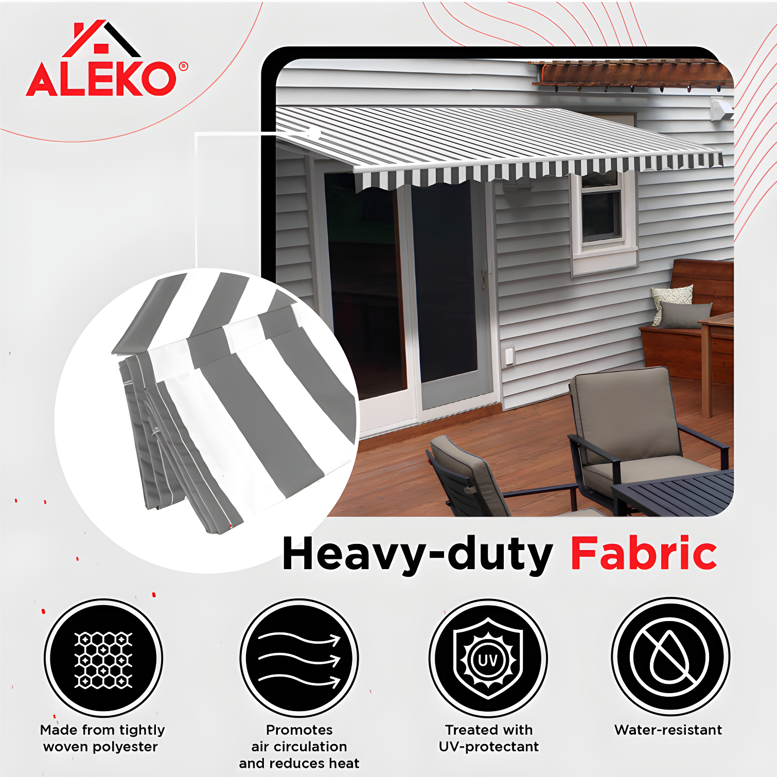 Retractable Patio Awning - White Frame