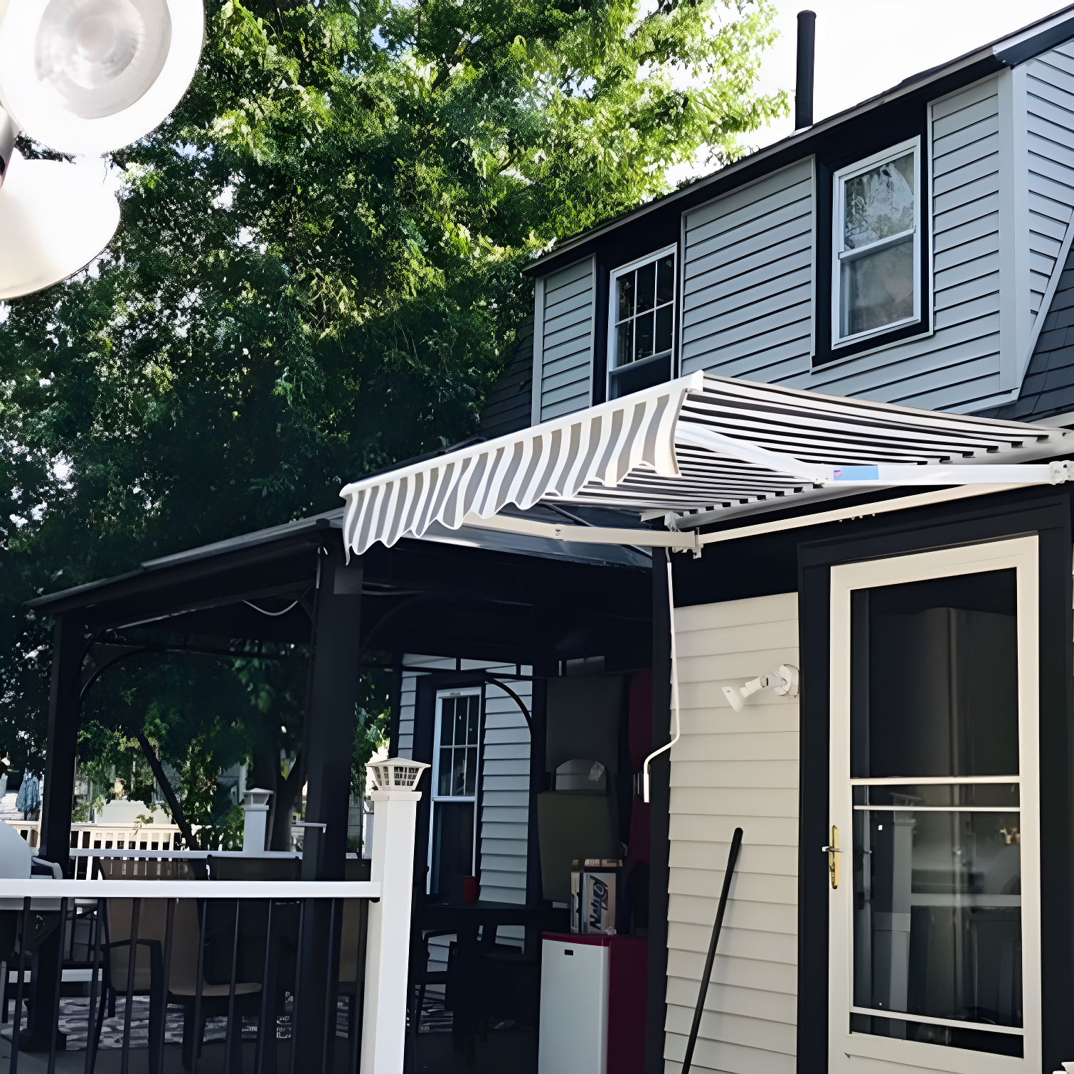 Retractable Patio Awning - White Frame