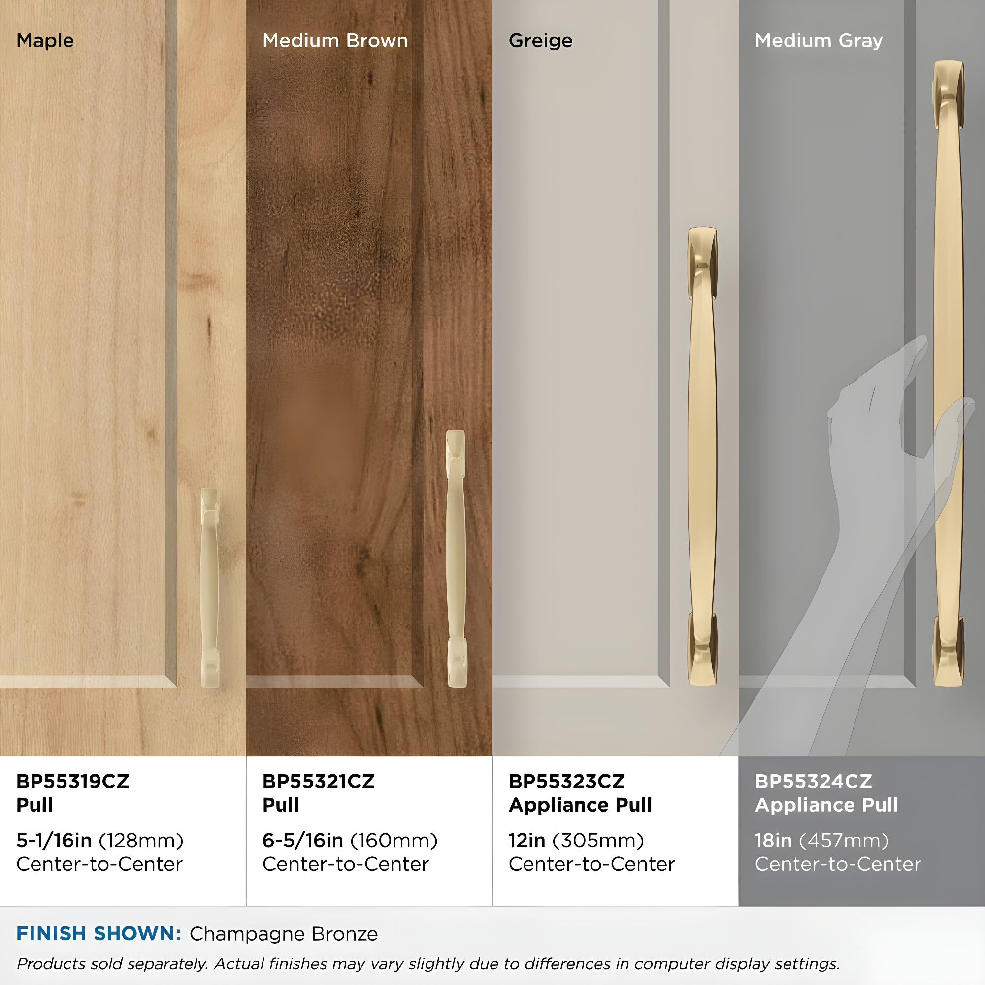 Amerock Highland Ridge 18 inch (457mm) Center-to-Center Champagne Bronze Appliance Pull