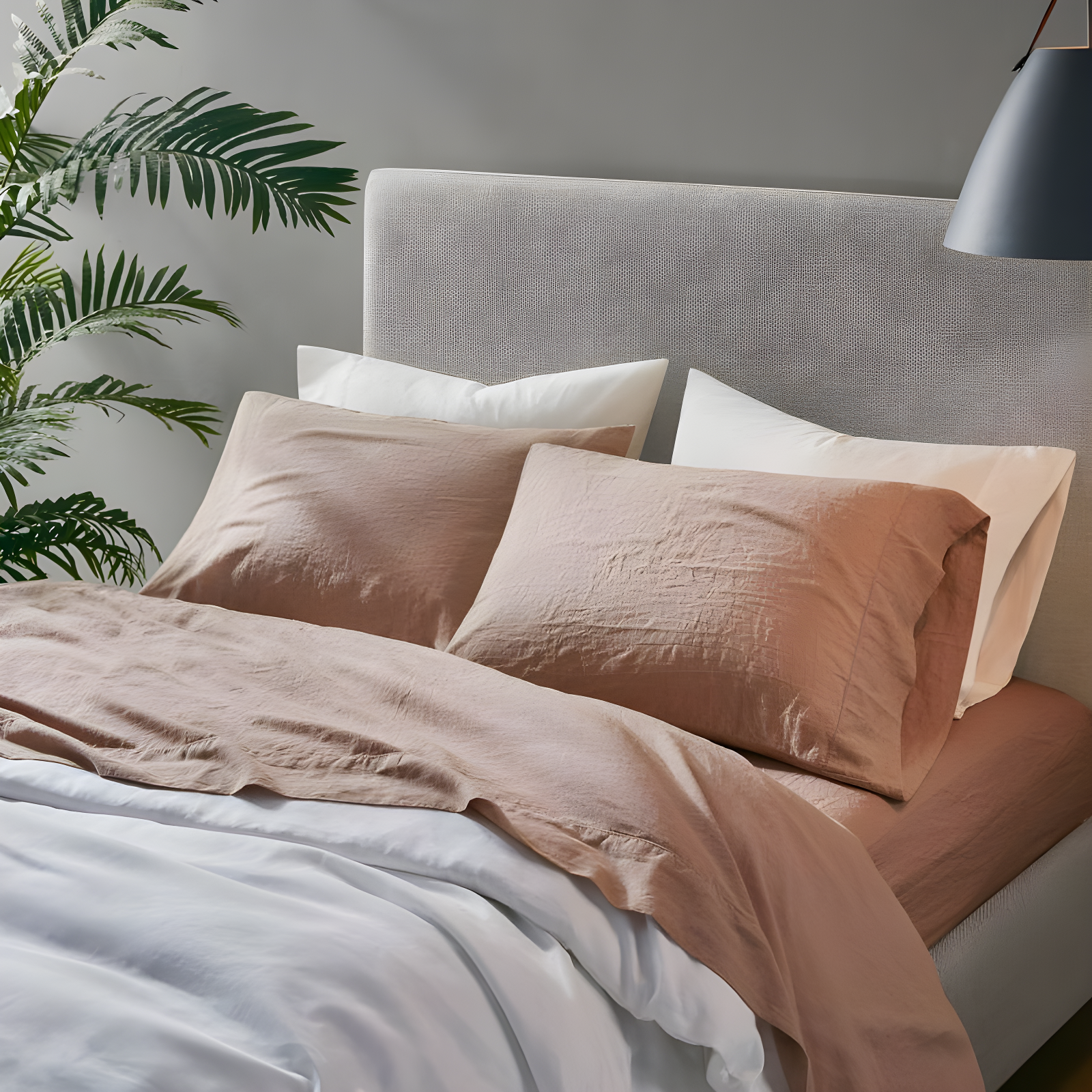 Madison Park Linen Blend 4 Piece Sheet Set