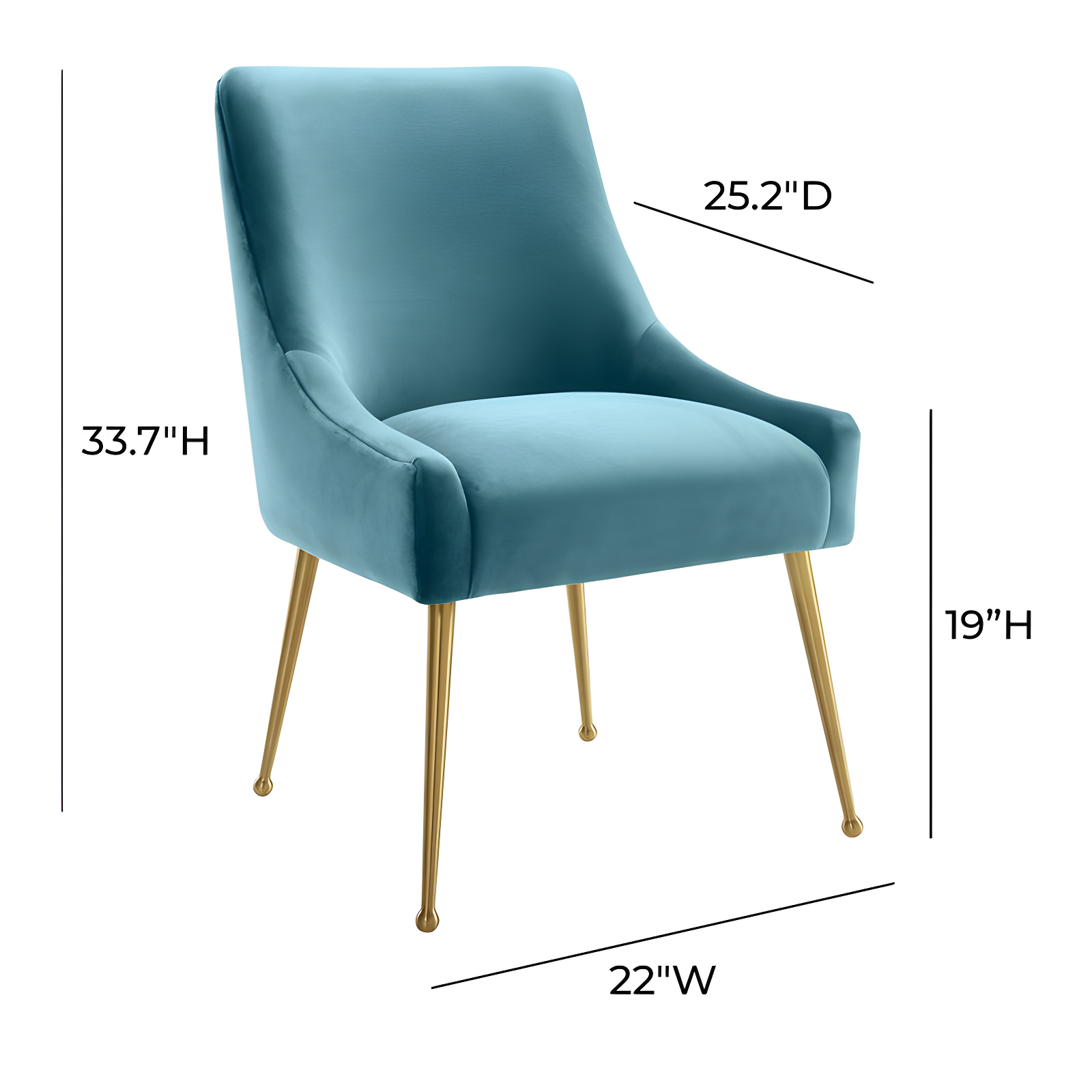 Beatrix 19'' H Velvet Upholstered Metal Parsons Chair