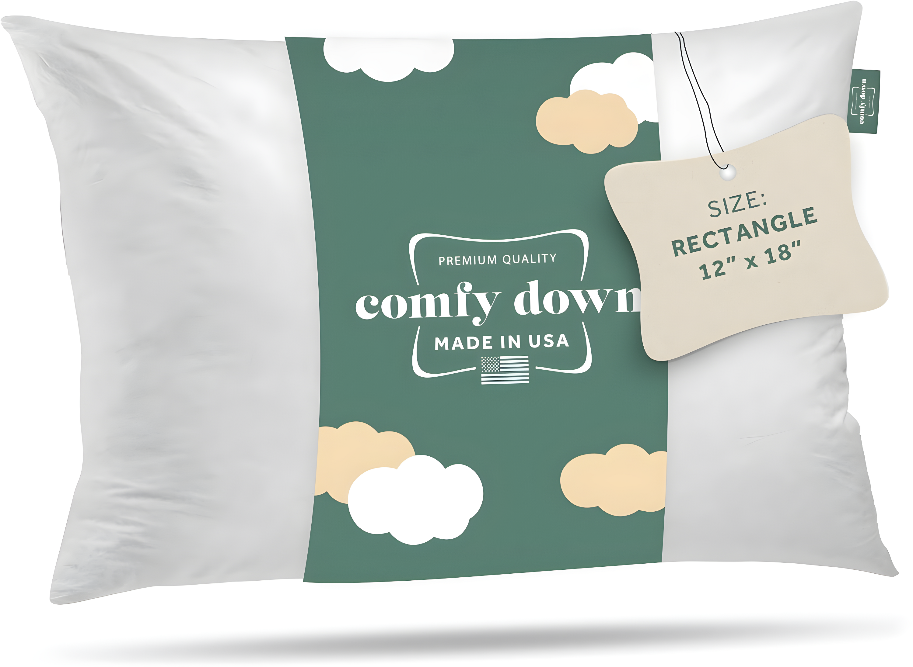 ComfyDown 95% Feather 5% Down Rectangle Decorative Pillow Insert Sham Stuffer
