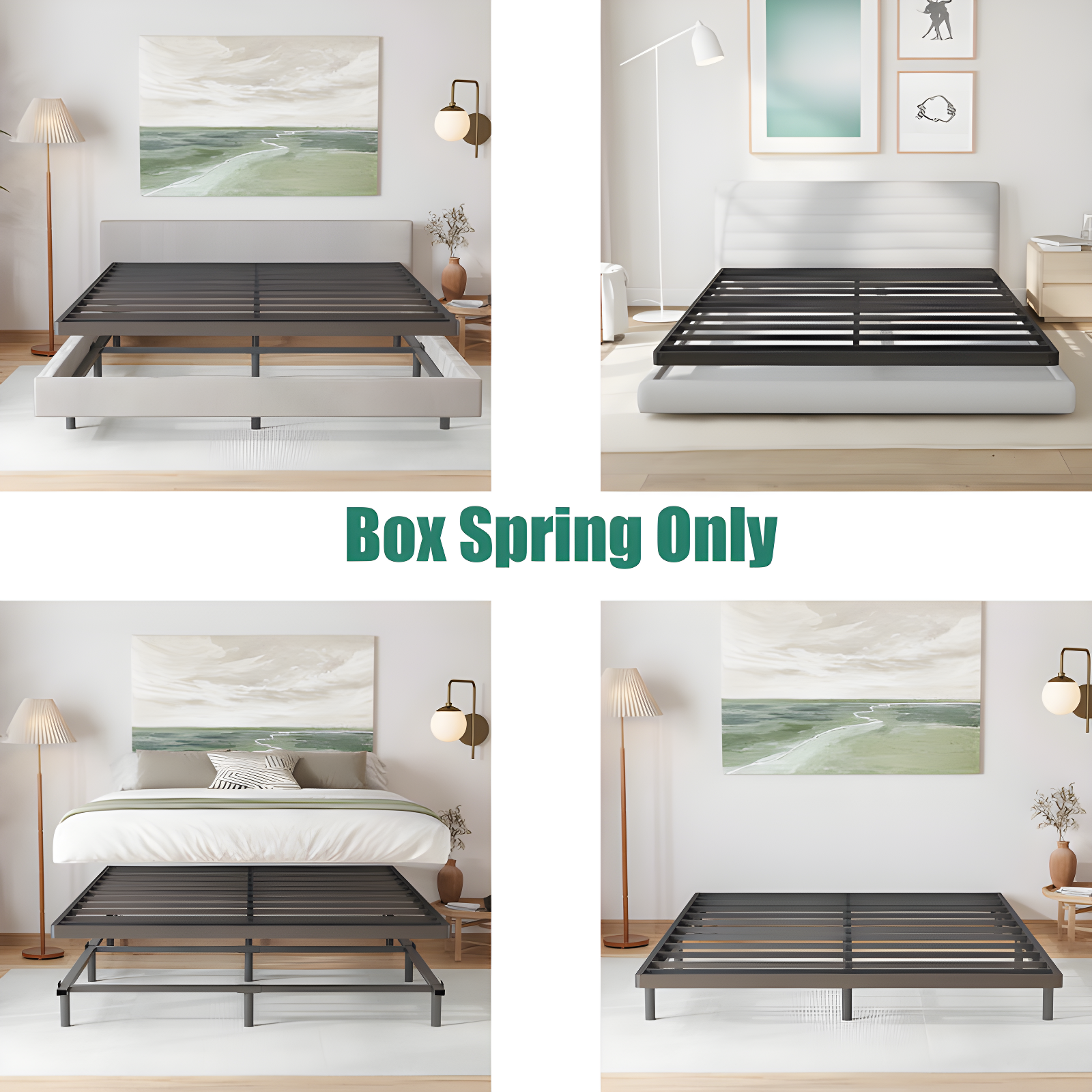 Alwyn Home Bercht 2" Low Profile Metal Box Spring Bunkie Board, Thin Bed Slat Replacement(No legs)