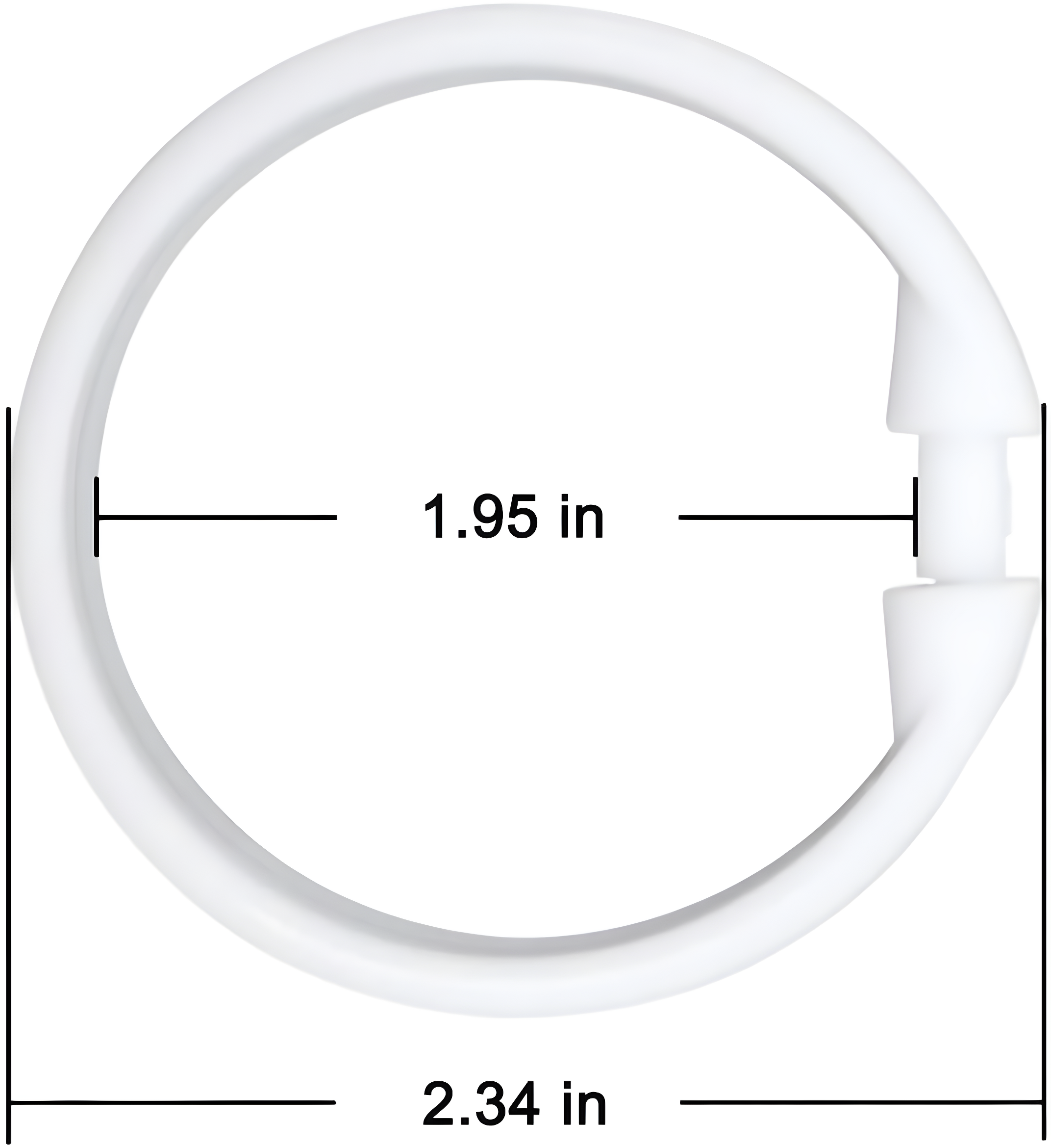 Evideco Solid Plastic Shower Curtain Hooks Rings (Set of 12)