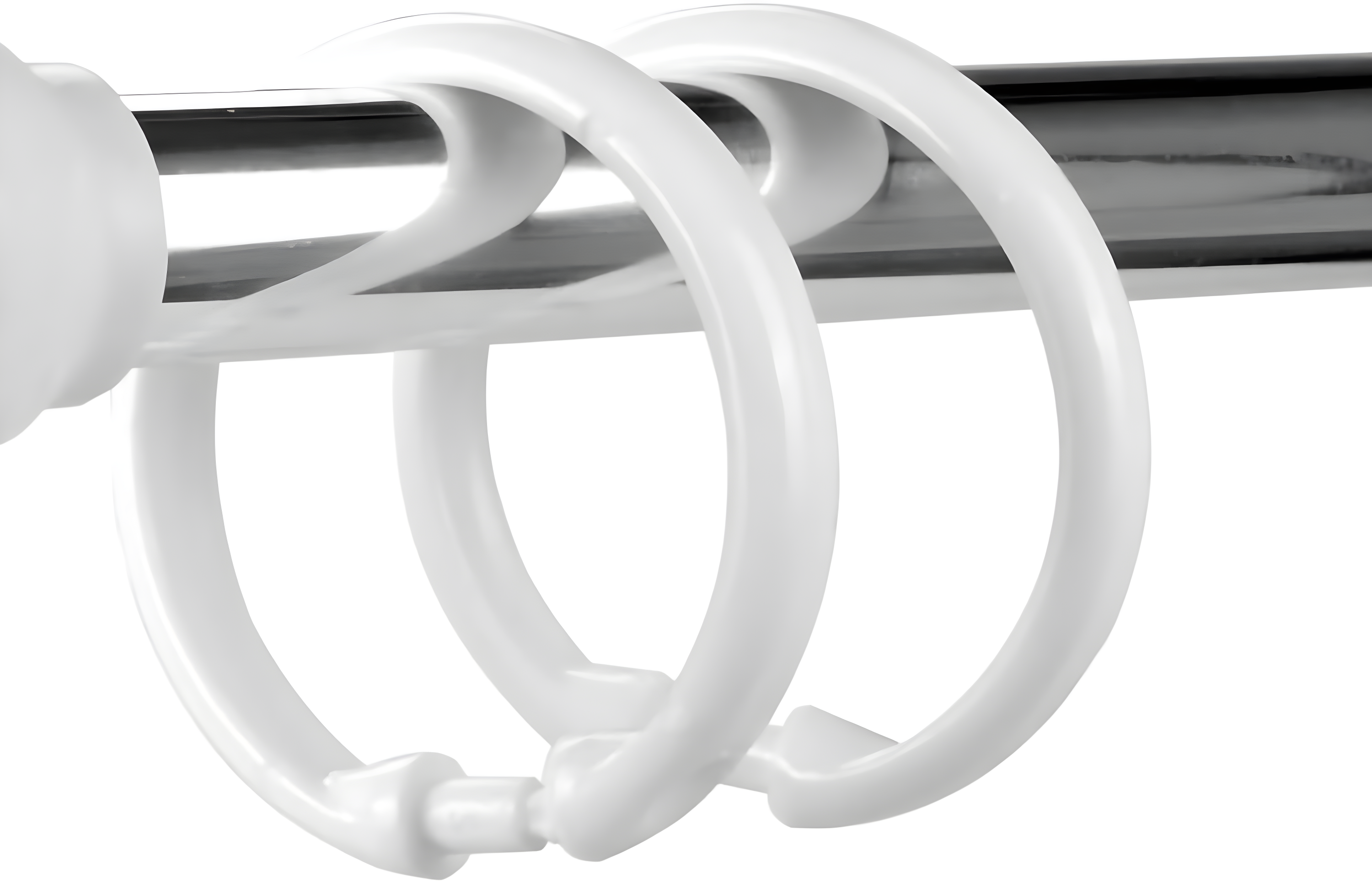 Evideco Solid Plastic Shower Curtain Hooks Rings (Set of 12)