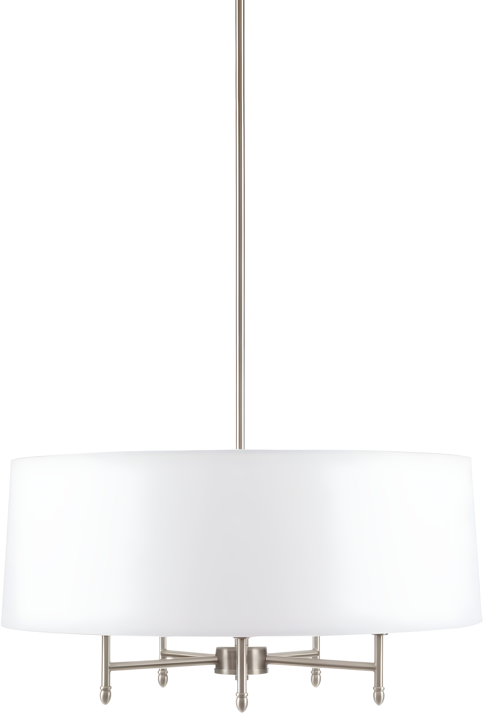 Hampton Hill Presidio 5-Light Dimmable Chandelier with Drum-shaped Fabric Shade & Adjustable Height