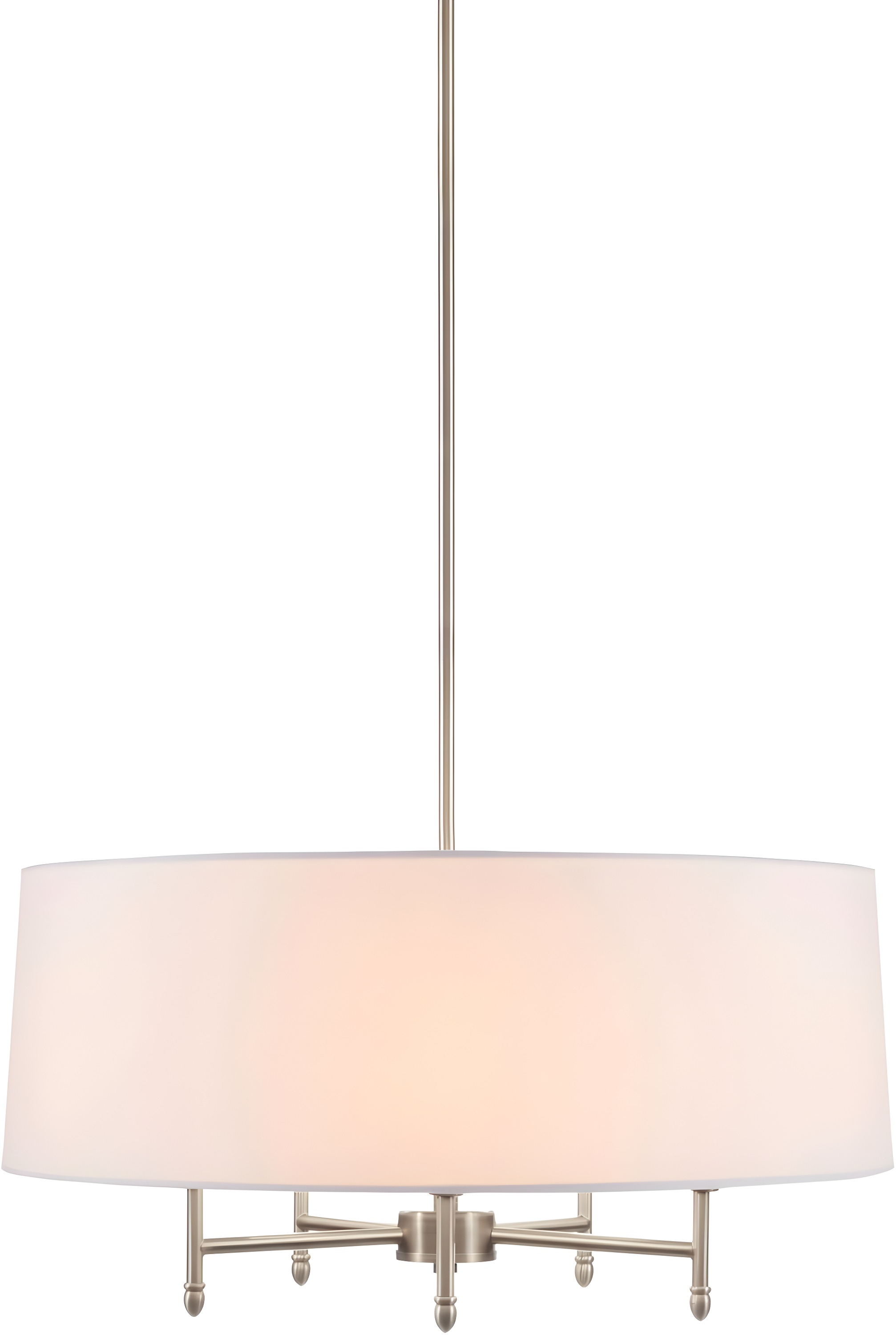 Hampton Hill Presidio 5-Light Dimmable Chandelier with Drum-shaped Fabric Shade & Adjustable Height
